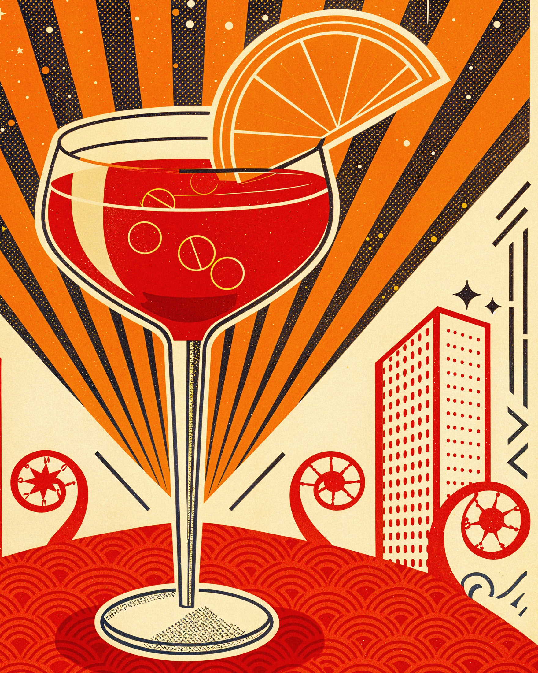 Campari Cocktail - Retro Aperitif Plakat