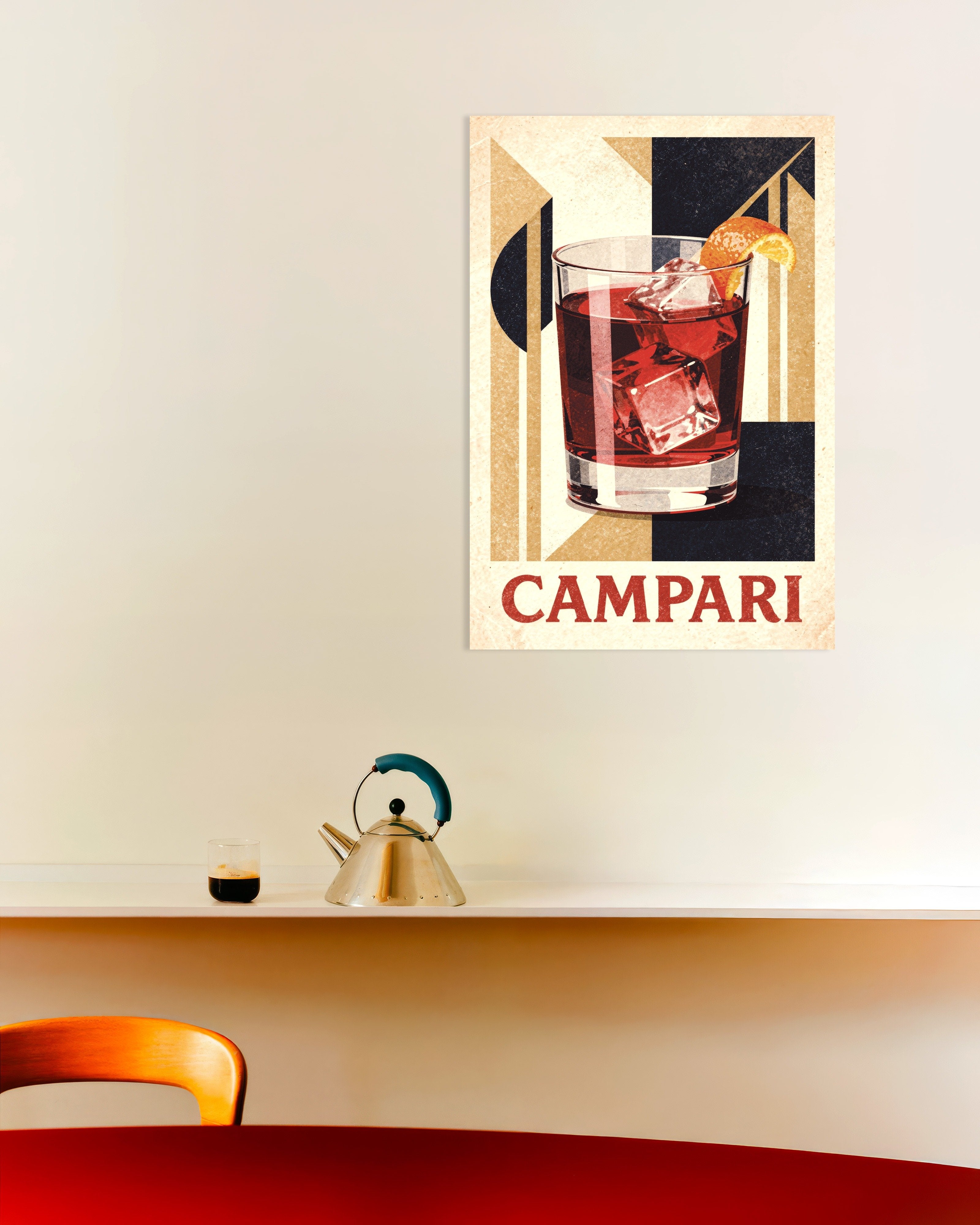 額縁付きポスター画　campari campari-poster-aperitivo-print