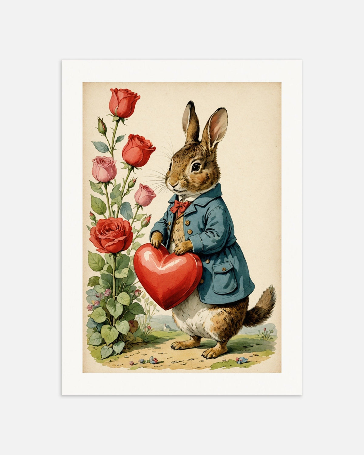 Peter Rabbit holding a big heart, Valentine's Day - Poster | Posterscape