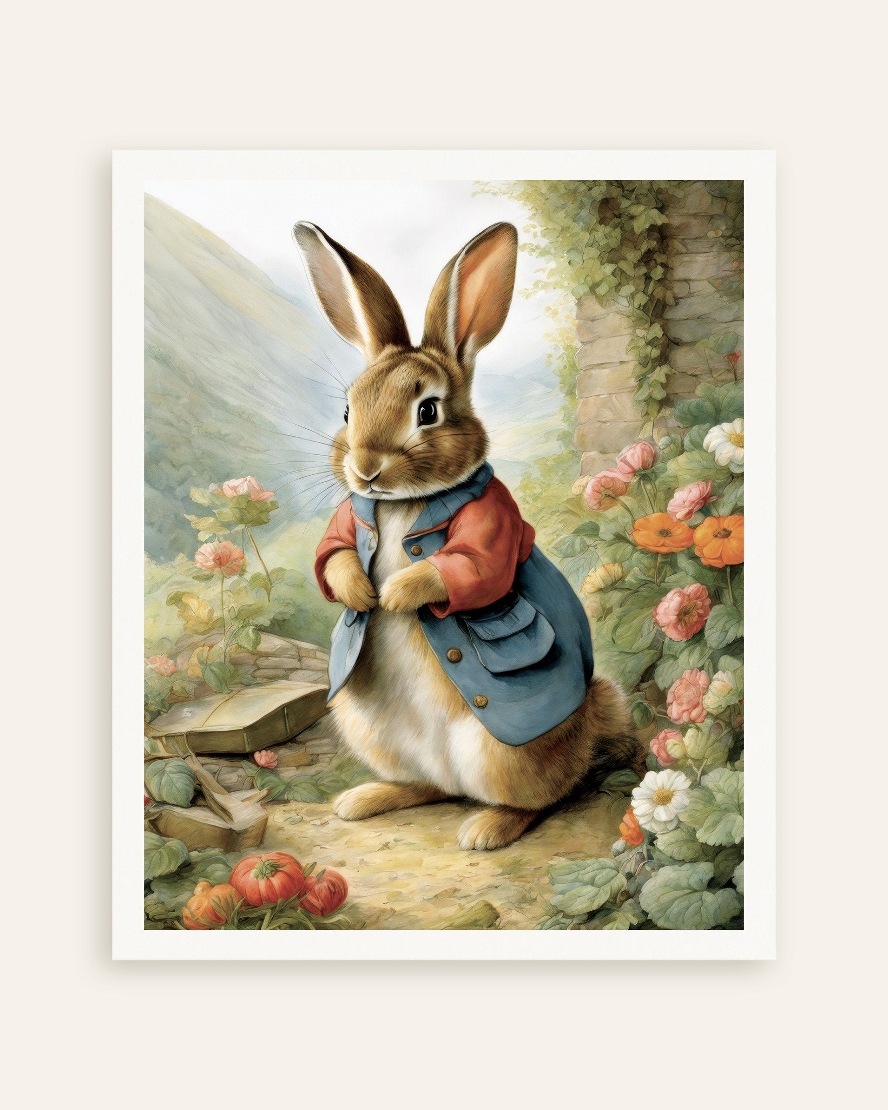 Poster of Charming tales, delicate British watercolors, Rabbit - Poster, thumbnail