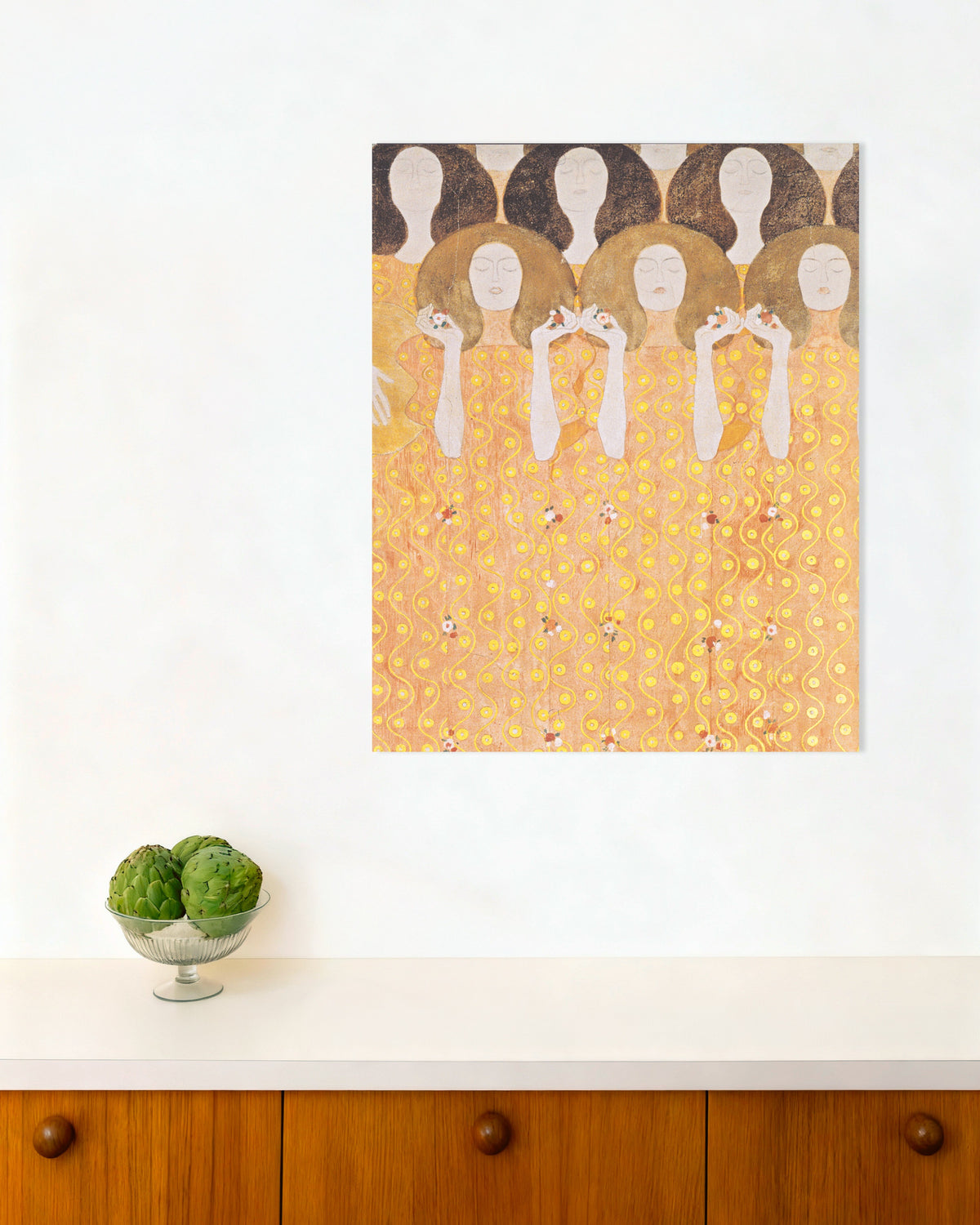 Plakat Paradisets englekor, Beethovenfrisen (1902) av Gustav Klimt