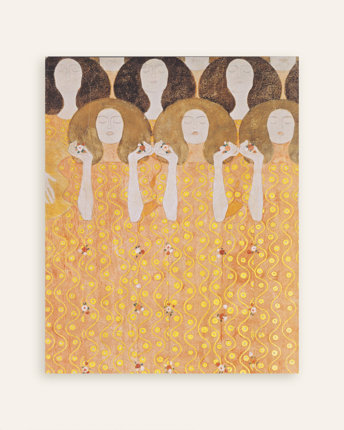 Plakat Paradisets englekor, Beethovenfrisen (1902) av Gustav Klimt, miniatyr