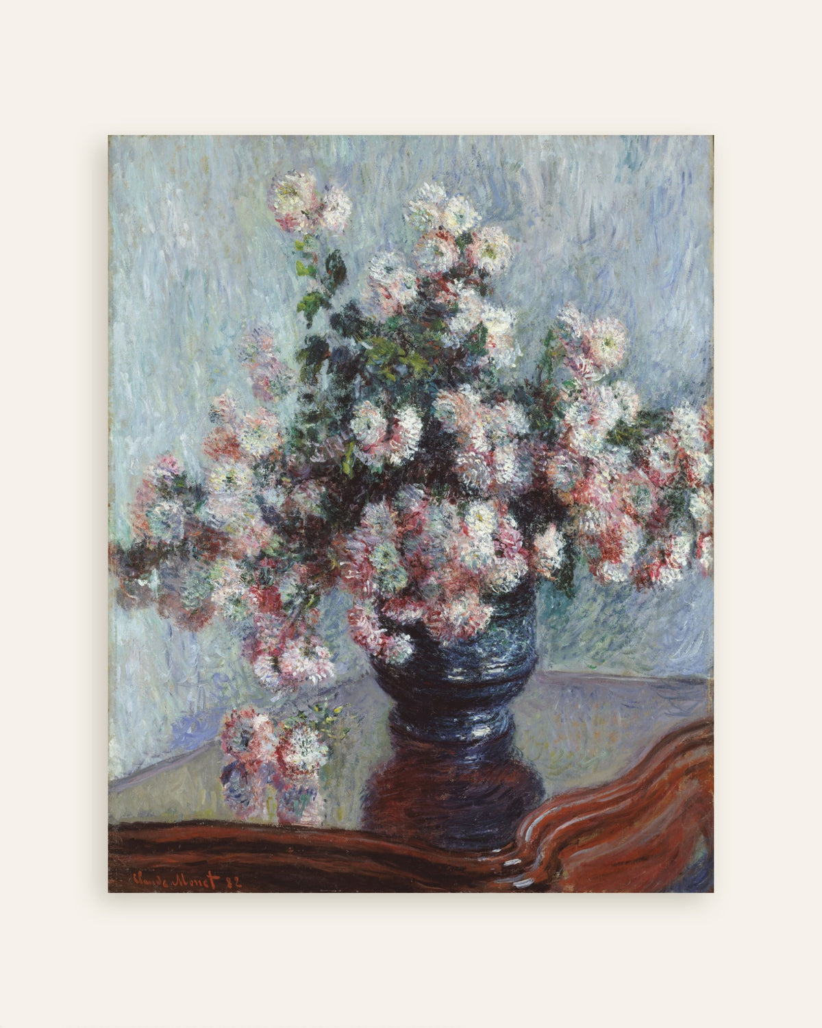Poster of Chrysanthemums (1882) by Claude Monet, thumbnail