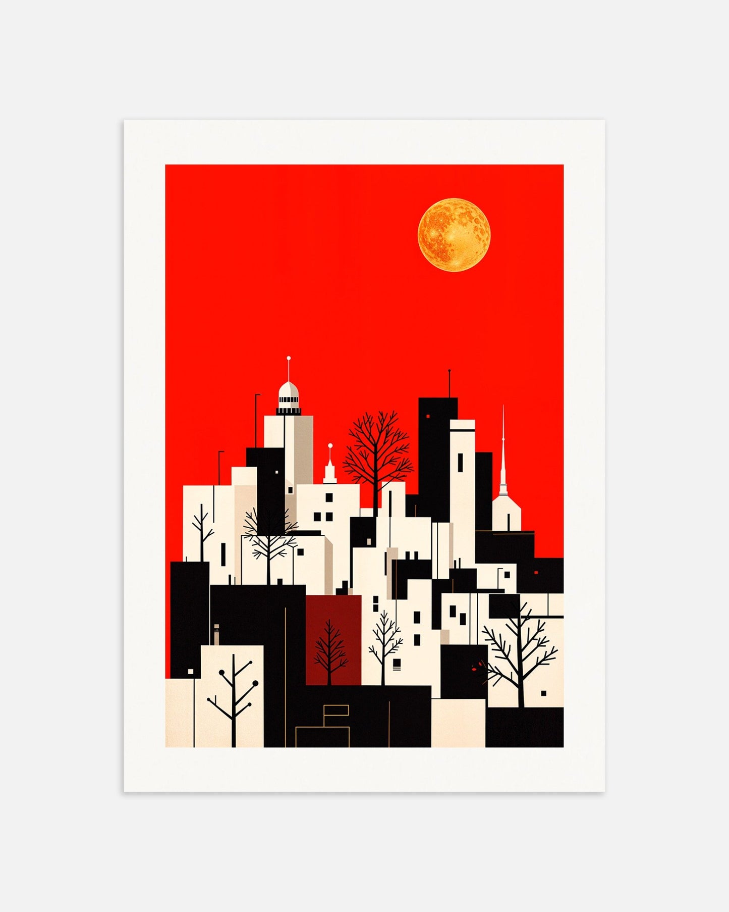 Poster of City and full moon poster, thumbnail