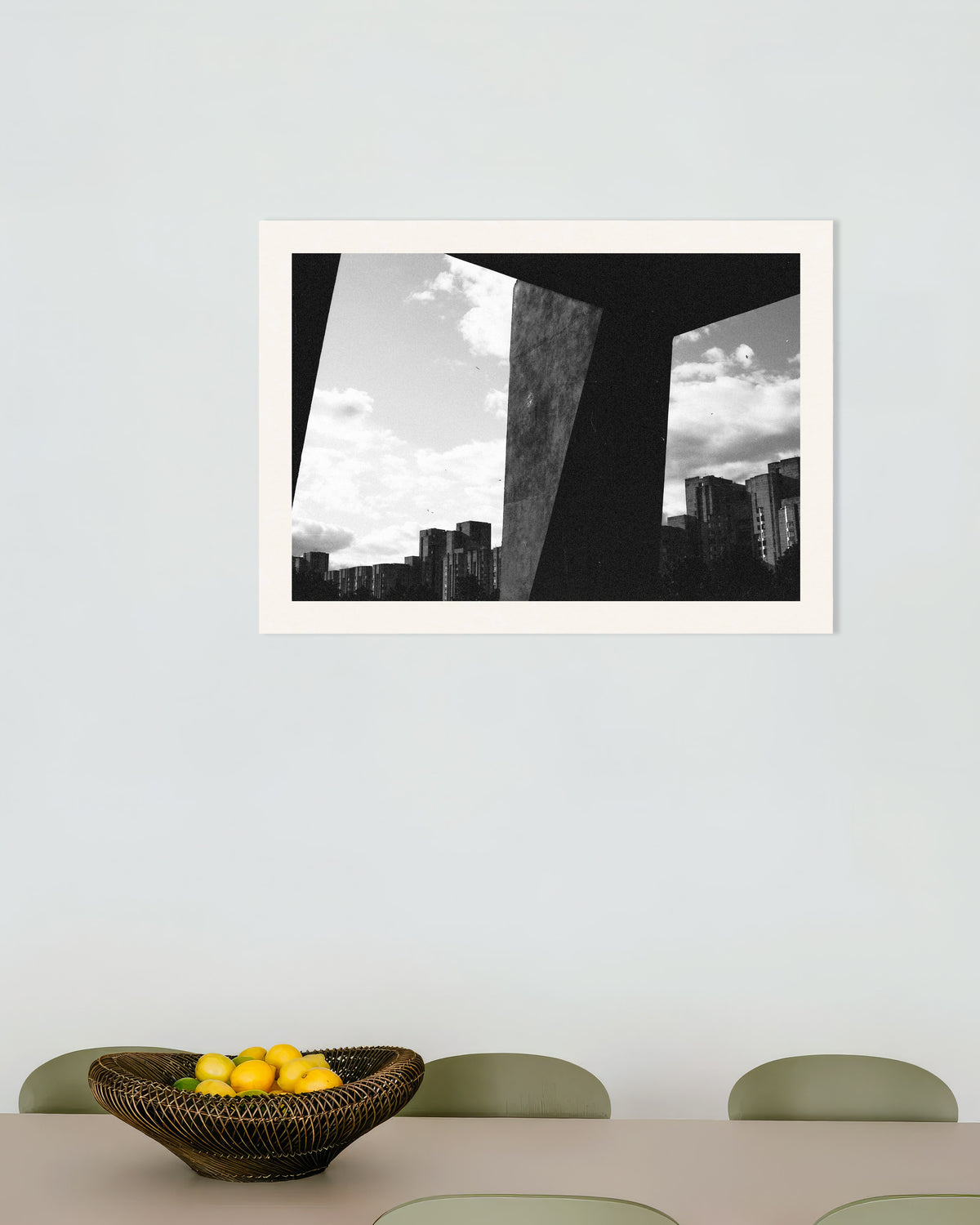 Poster of City Seen Between Concrete Pillars