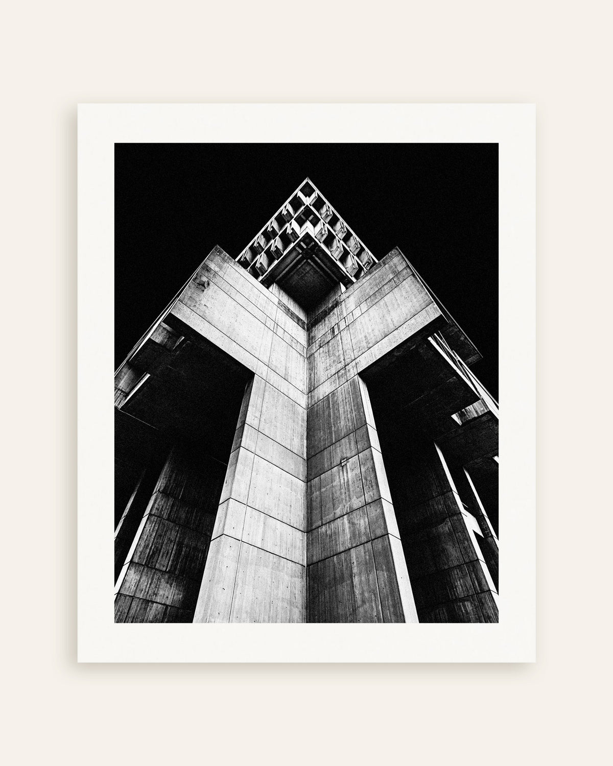 Poster of Concrete Cross Tower at Night, thumbnail