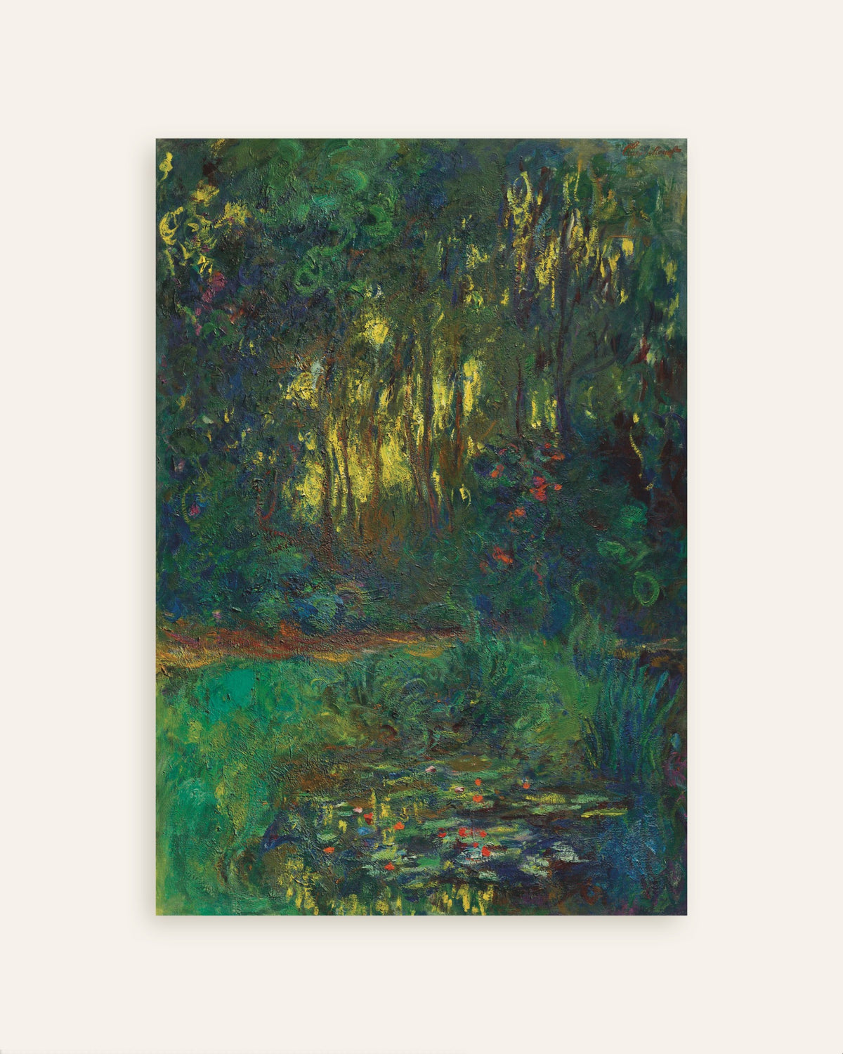 Plakat Hjørne av vannliljedammen (1918–1919) av Claude Monet, miniatyr