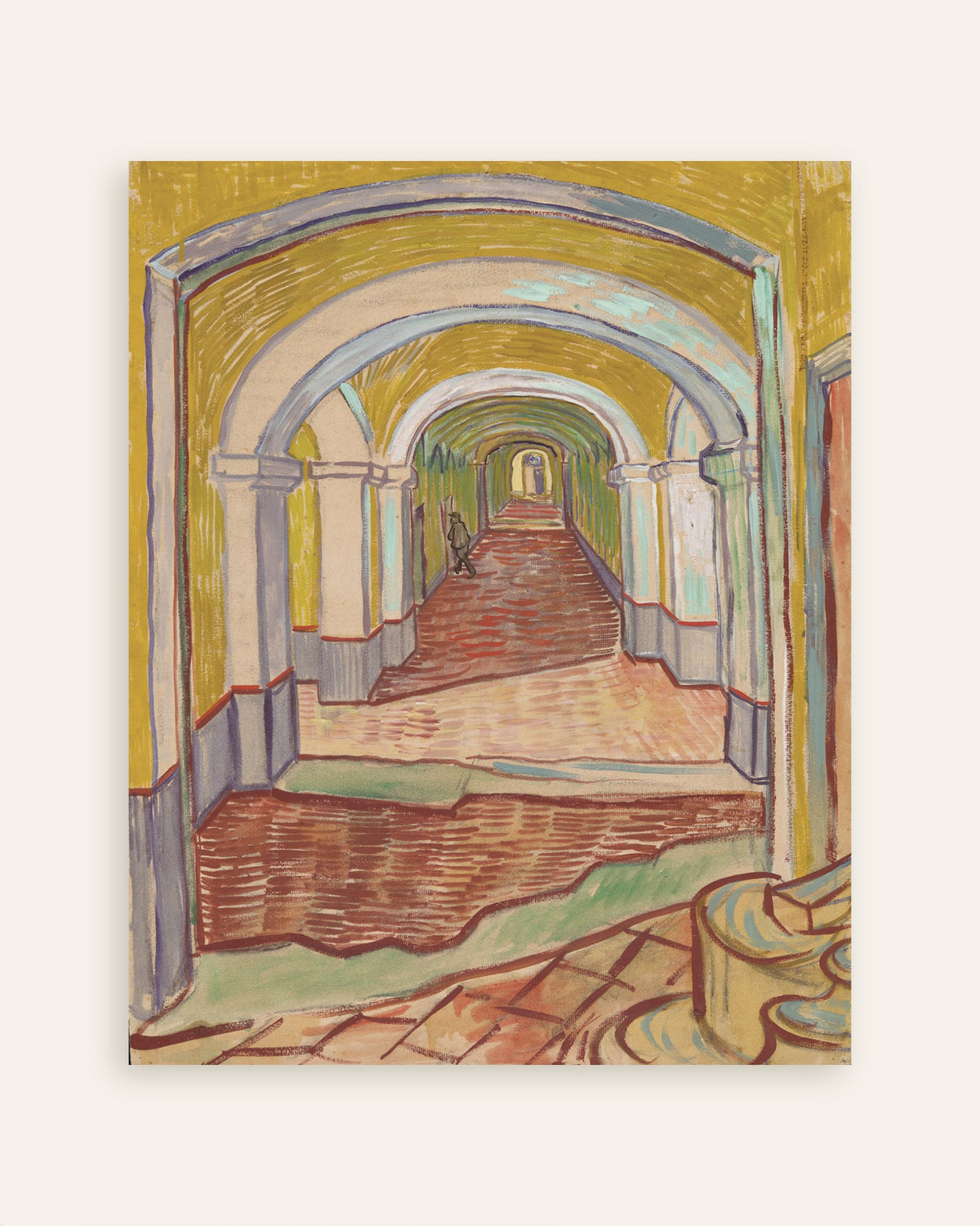 Poster of Corridor in the Asylum (1889) by Vincent van Gogh, thumbnail