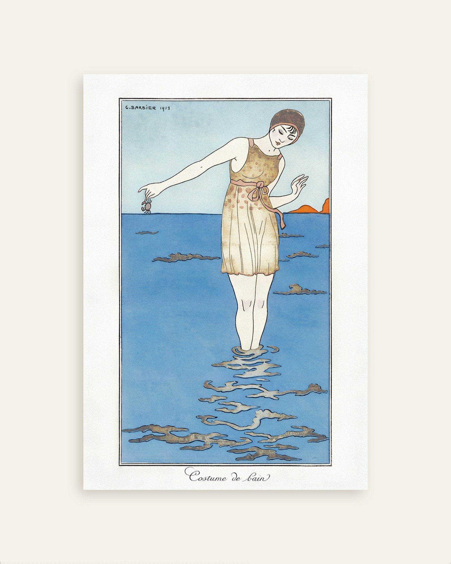 Poster of "Costume de Bain" by Georges Barbier (1913) - Art Deco Poster, thumbnail