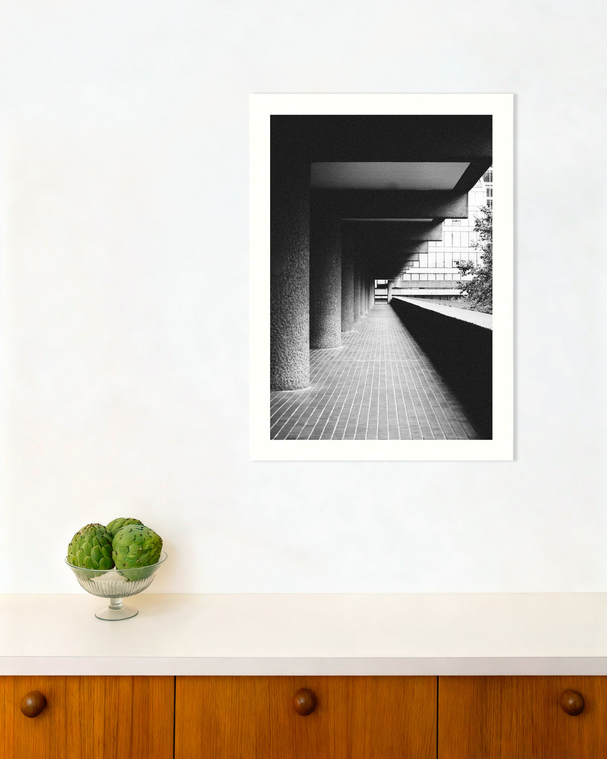 Poster of Covered Walkway With Rough Pillars