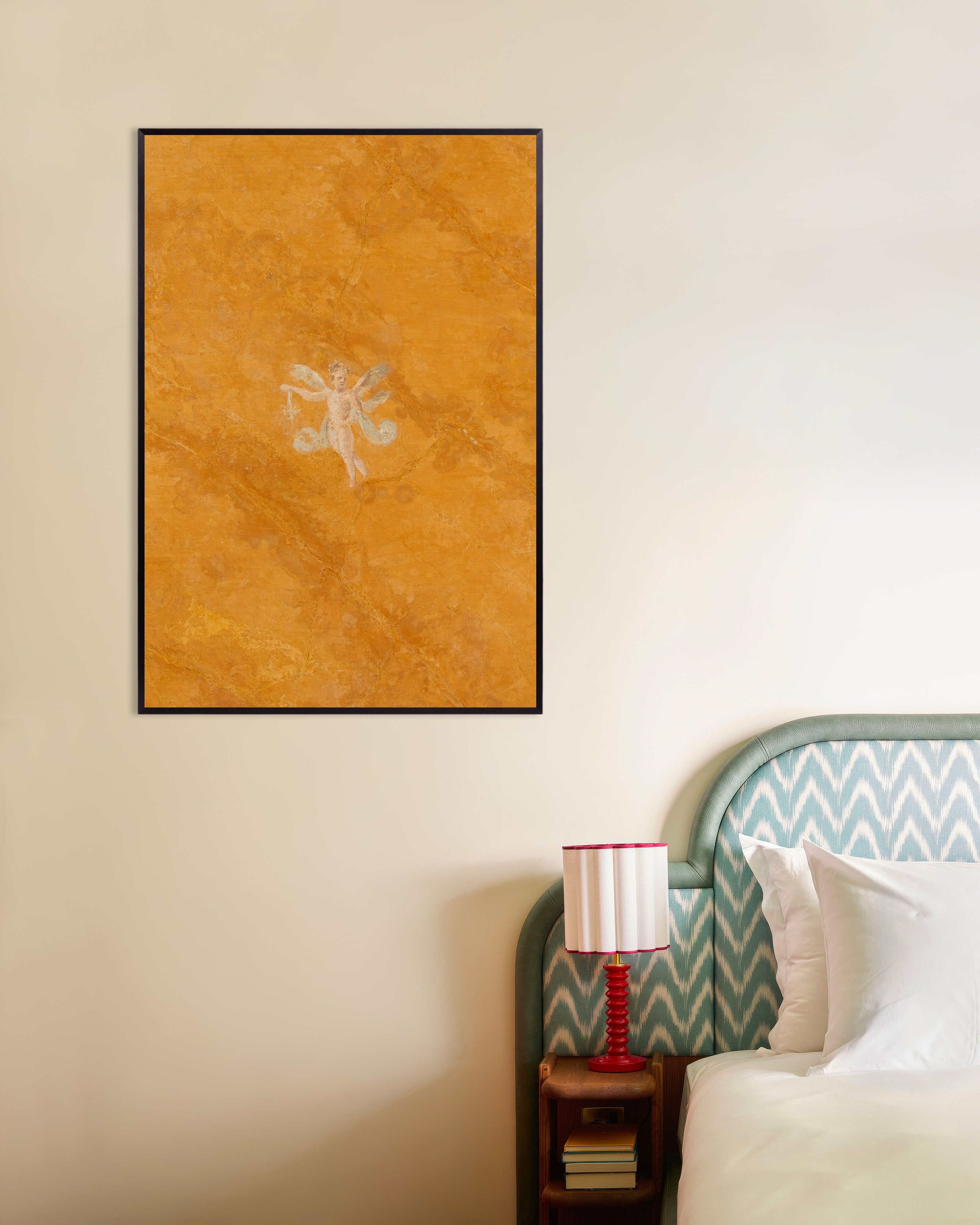 Poster of Cupid Fresco from Boscoreale, Pompeii, with metal frame