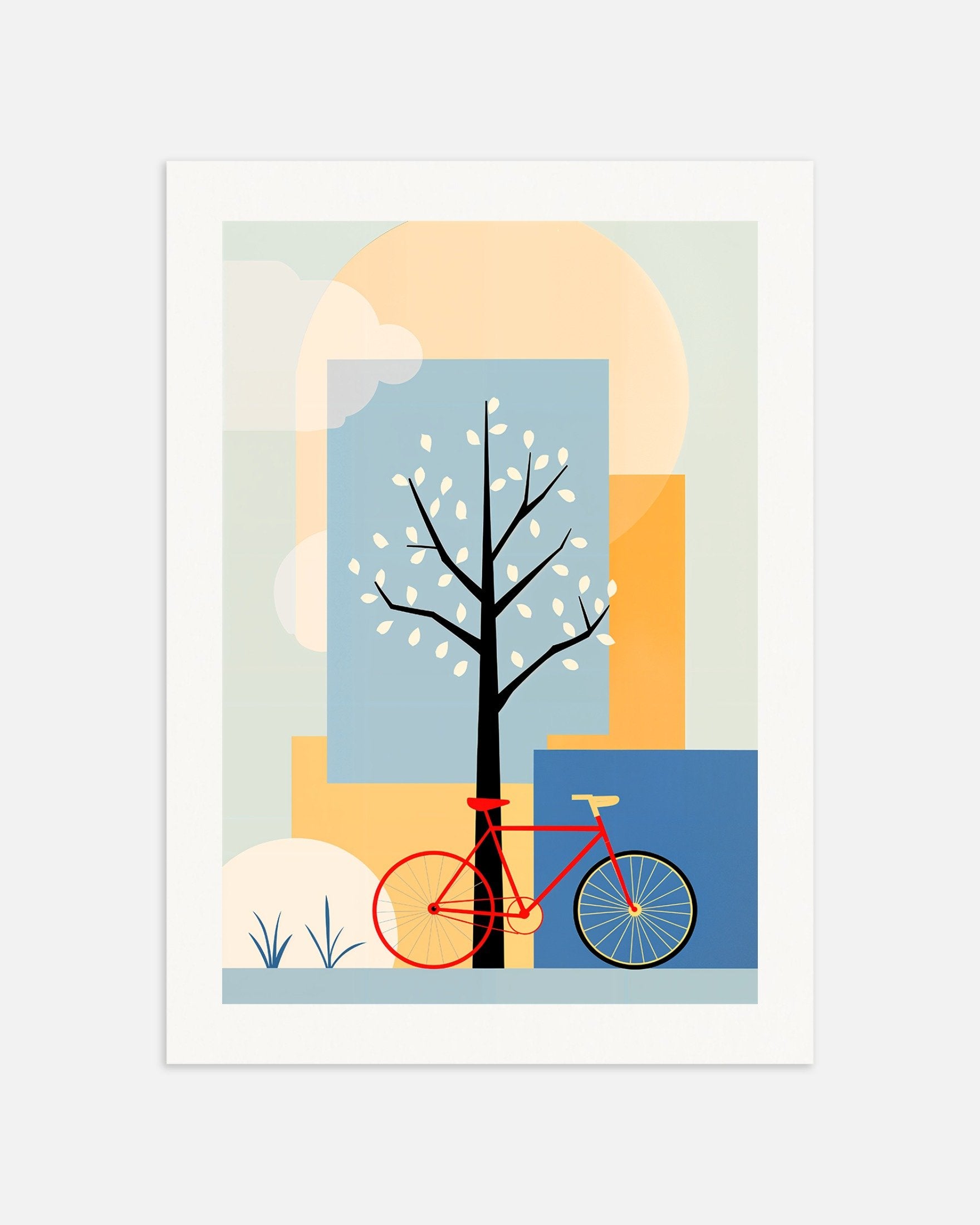 Poster of Cycling poster, geometric abstract art, thumbnail