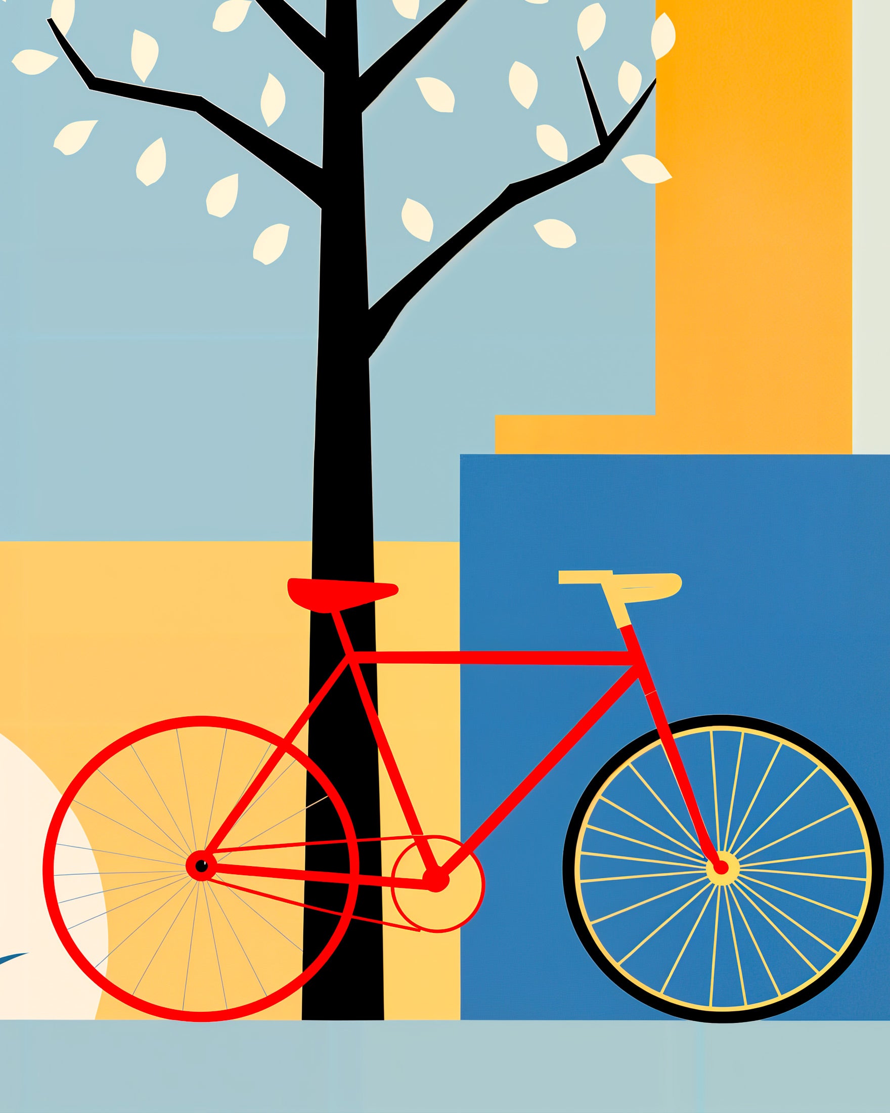 Póster de bicicleta, arte abstracto geométrico