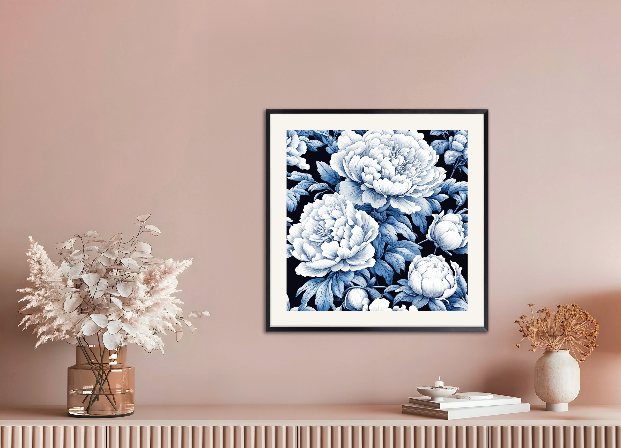 Poster with metal frame: Peonies