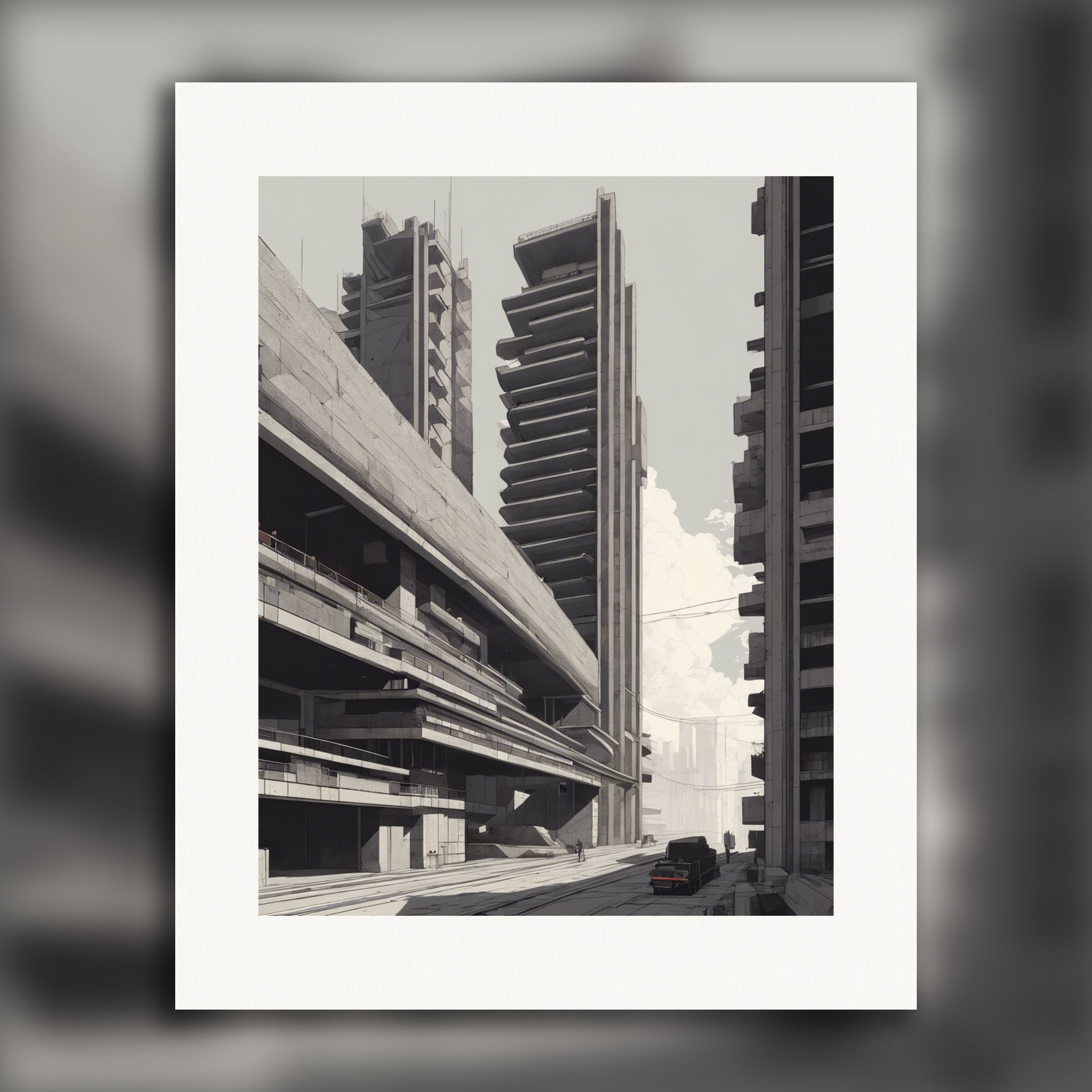 Lo-fi, Brutalist architectuur - Poster