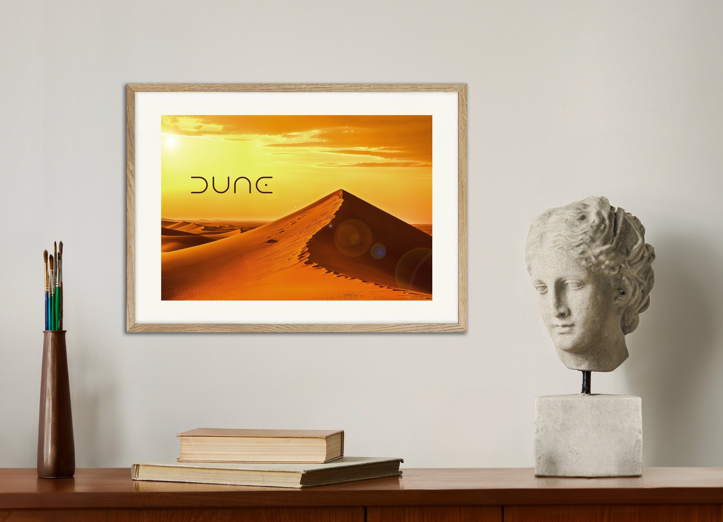 Poster with natural wood frame: Dune (Frank Herbert), Arrakis