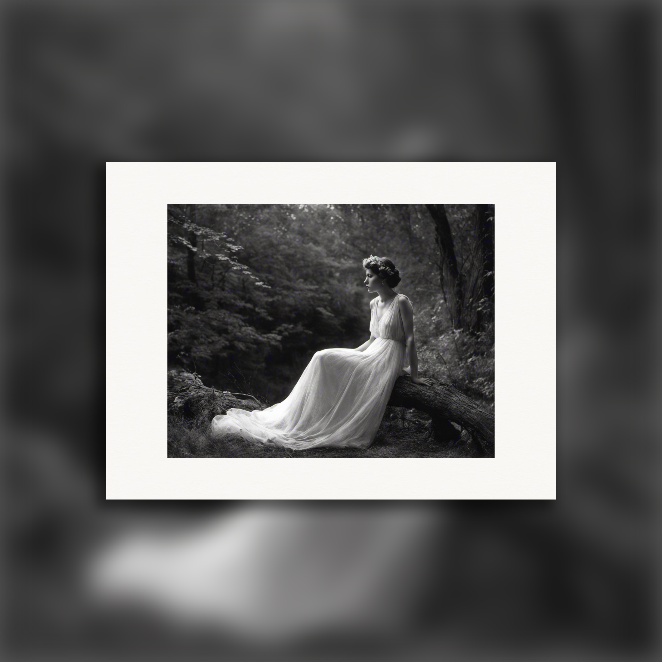 XXth century pictorialist and romantic photography of the 20th century, black and white, Ghost - Poster