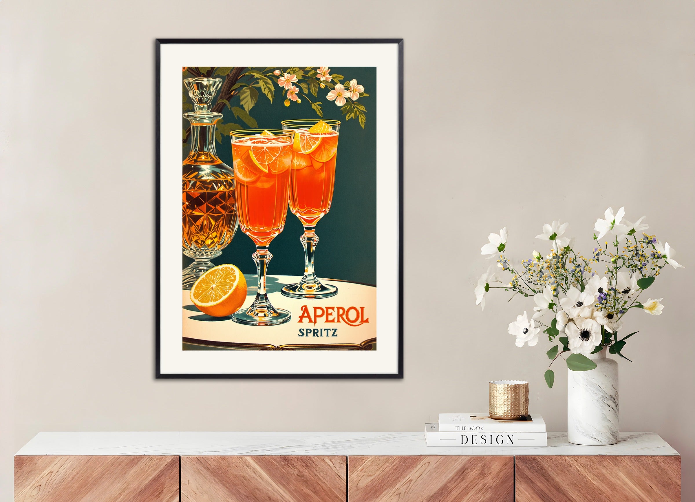 Poster with metal frame: Aperol Spritz, vintage poster