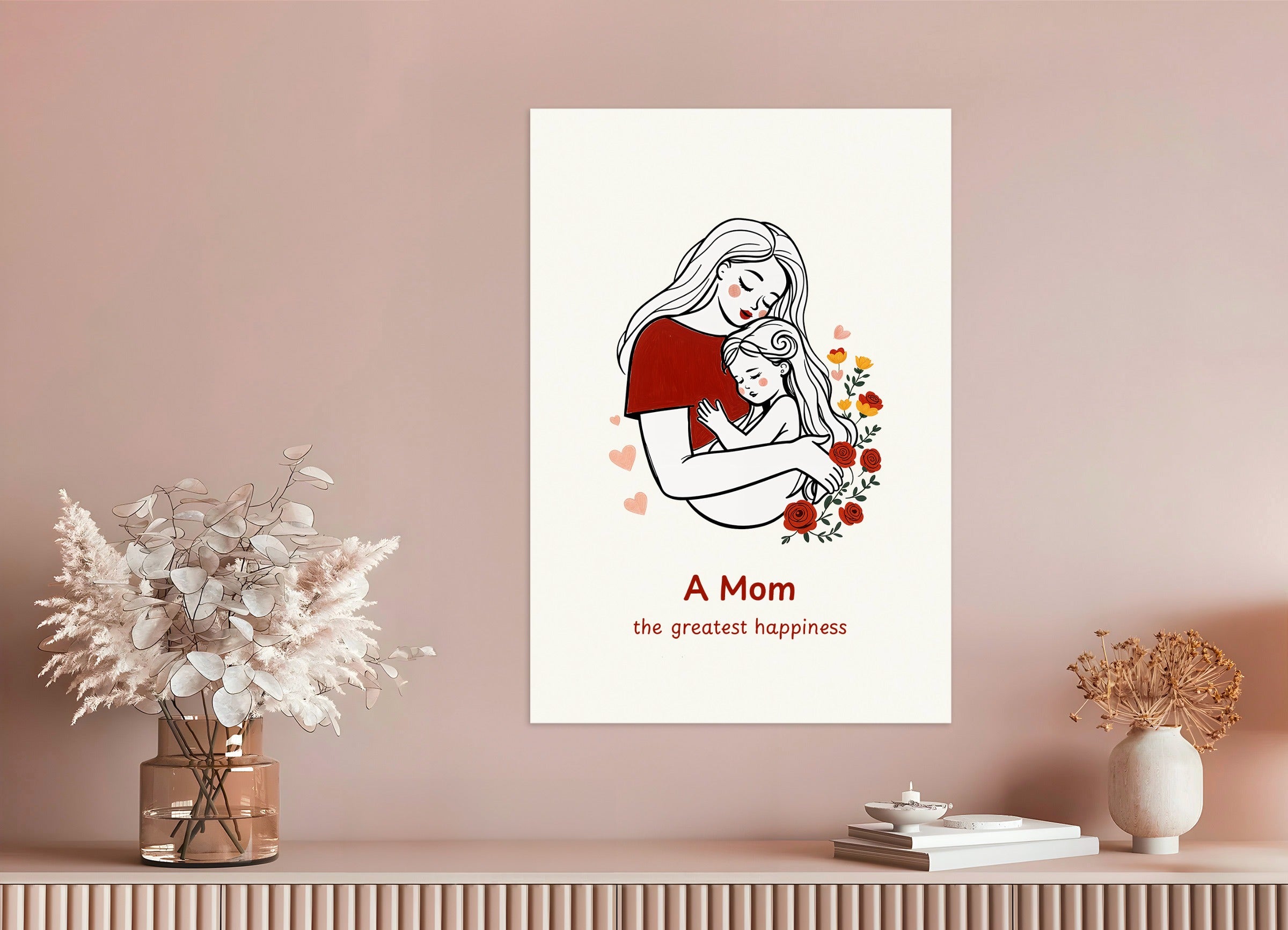 Poster: Mother's Day gift, a mother, the greatest happiness