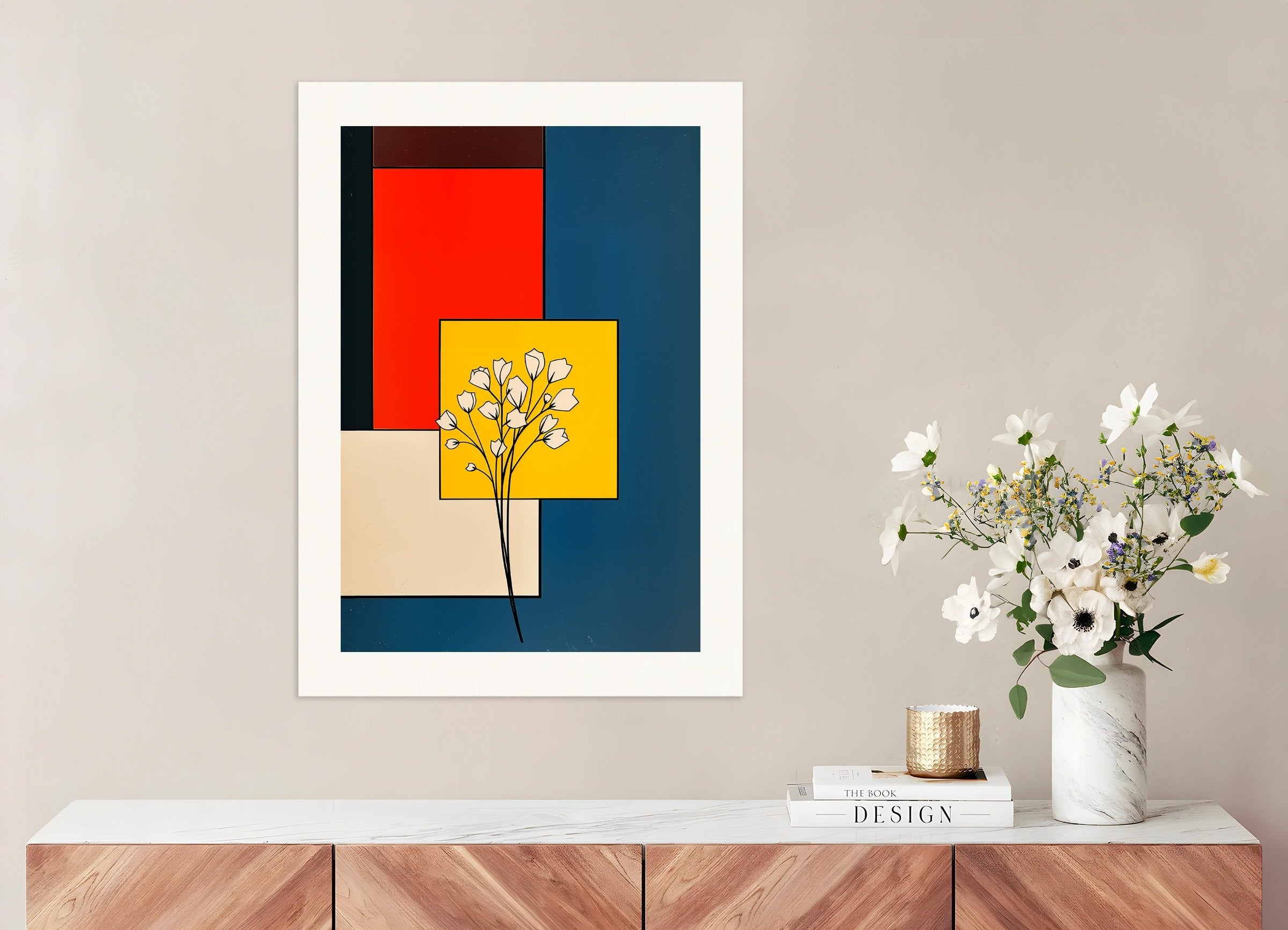 Poster of De Stijl, tulipes blanches