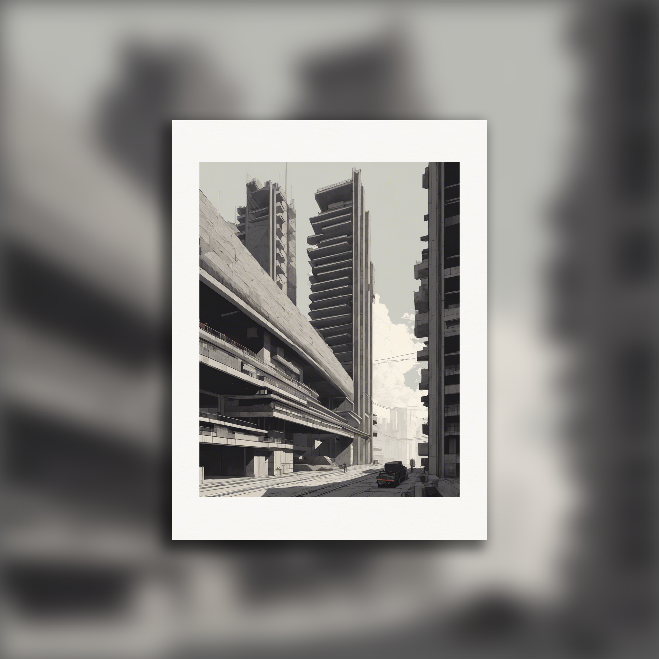 Arquitectura brutalista de baja fidelidad - Póster