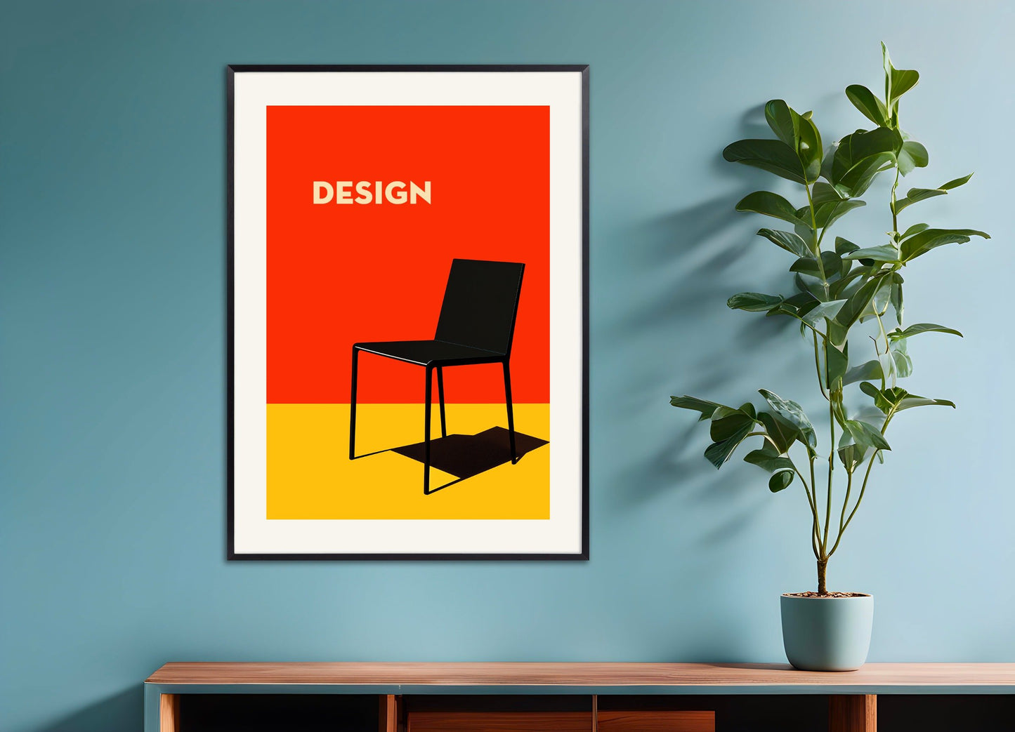 Poster of Design poster, chair, with metal frame