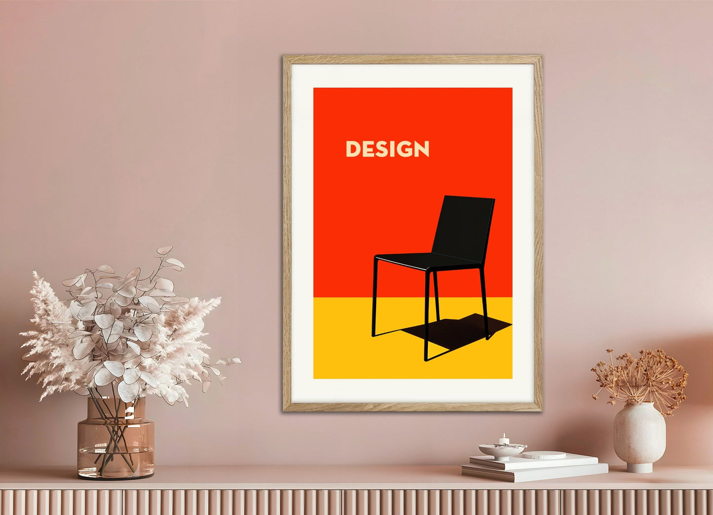 Poster of Design poster, chair, with natural wooden frame