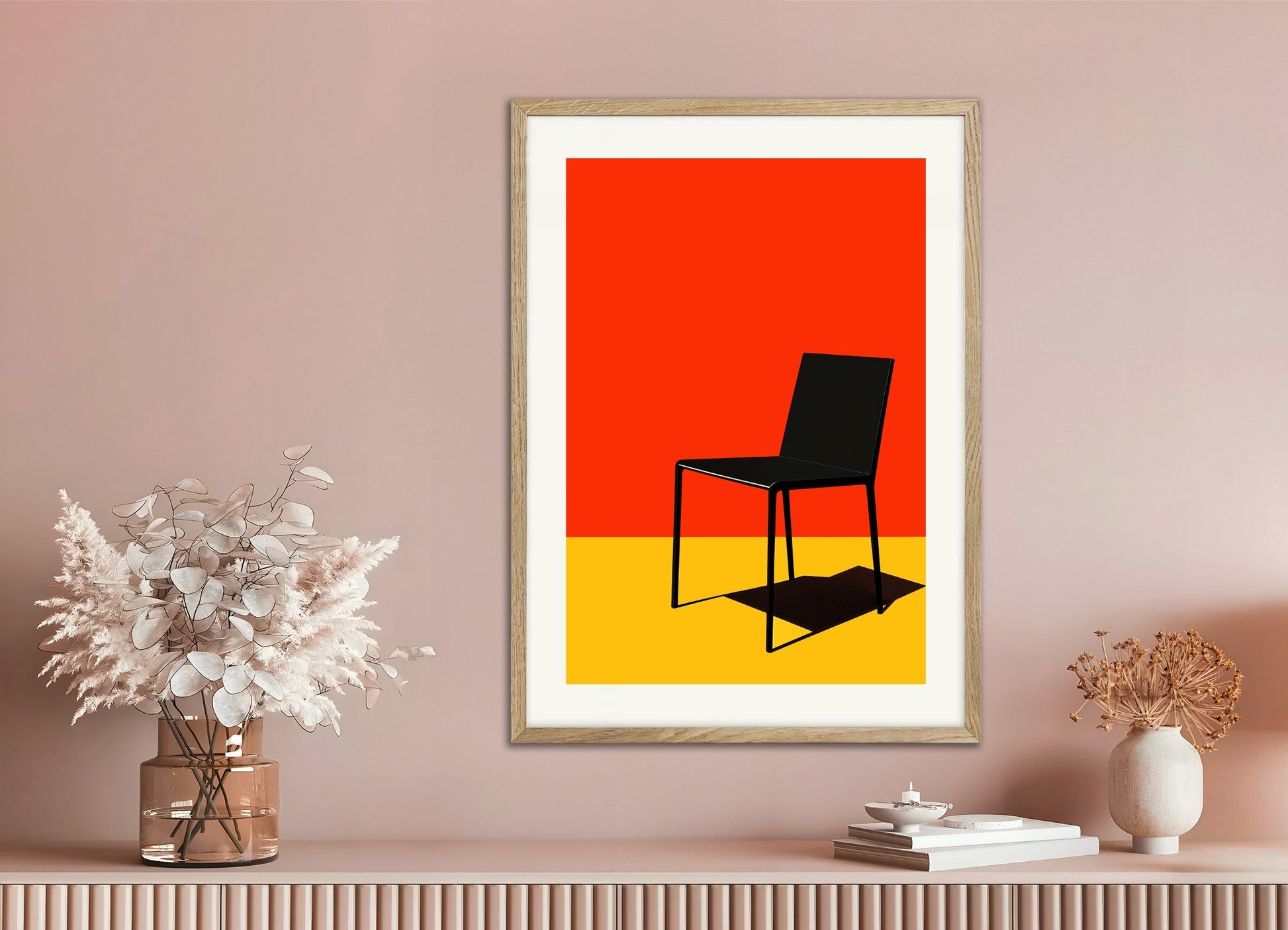 Poster of Design poster, chair, with natural wooden frame