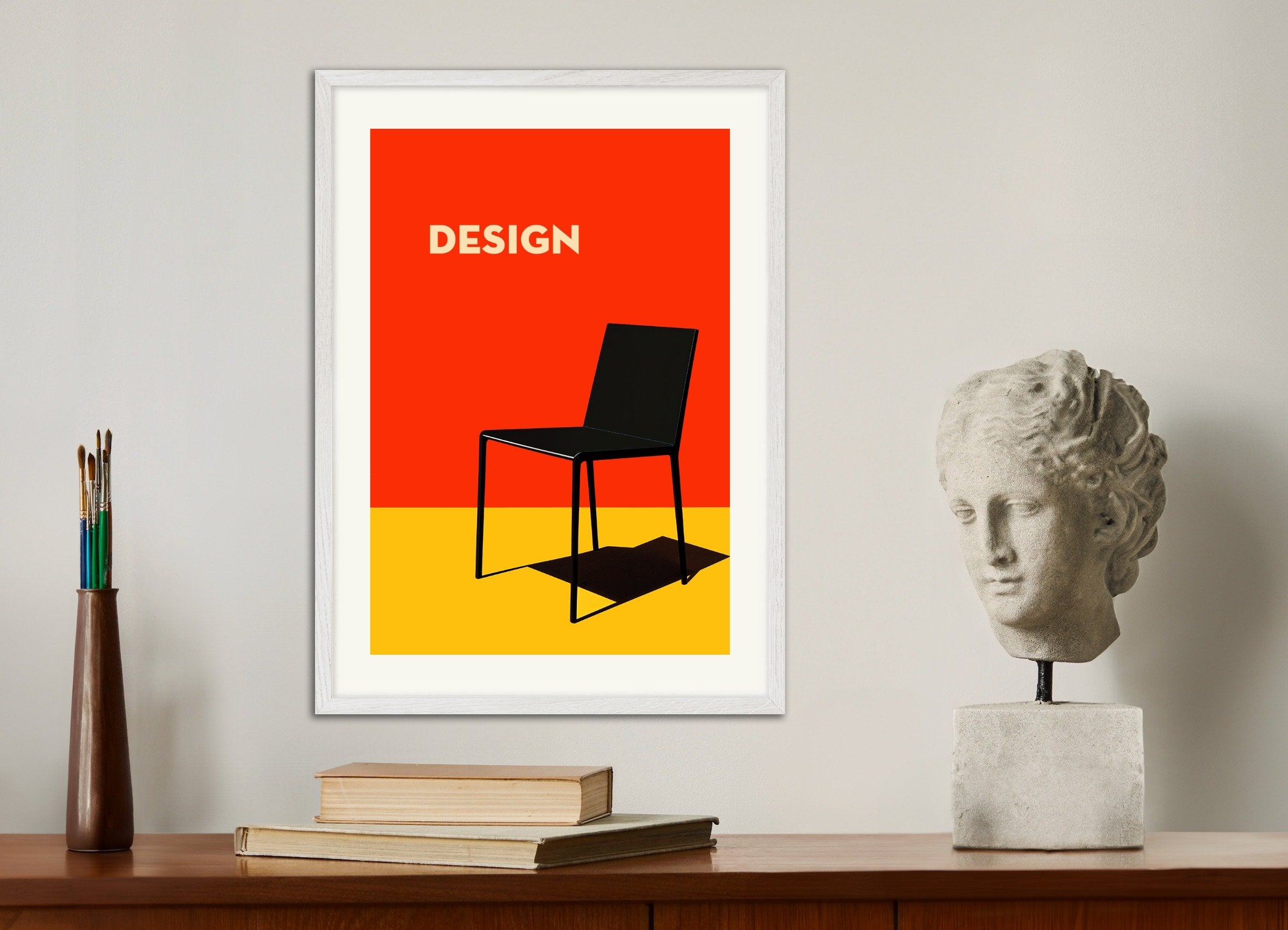 Poster of Design poster, chair, with white wooden frame