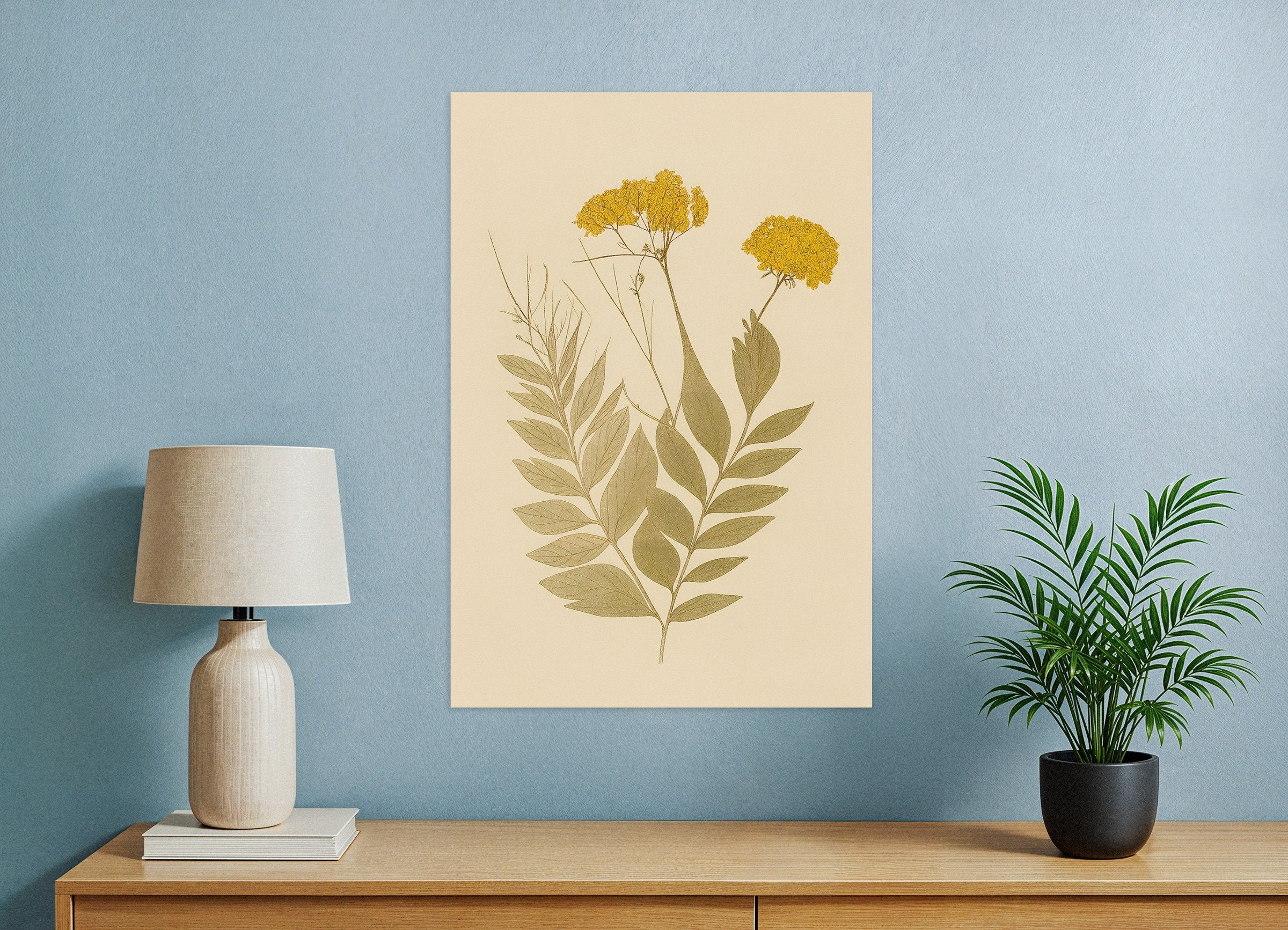 Poster of Dried Everlasting Flowers Poster – Autumn Botanical Art