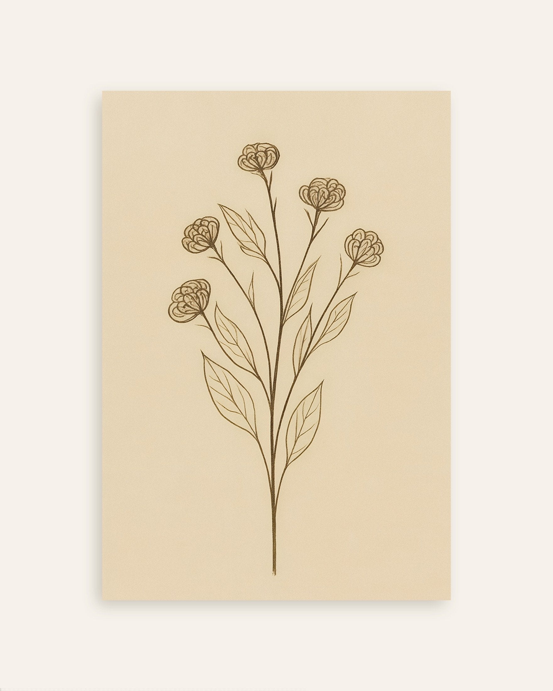 Poster of Dried Statice Poster – Autumn Botanical Art, thumbnail