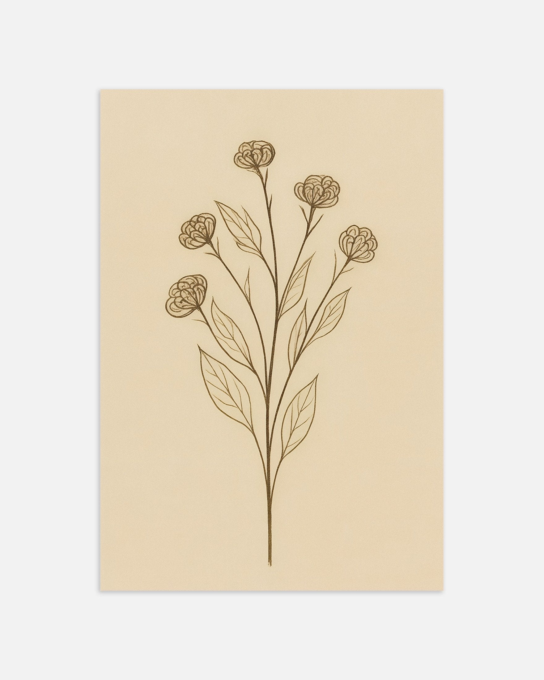 Poster of Dried Statice Poster – Autumn Botanical Art, thumbnail
