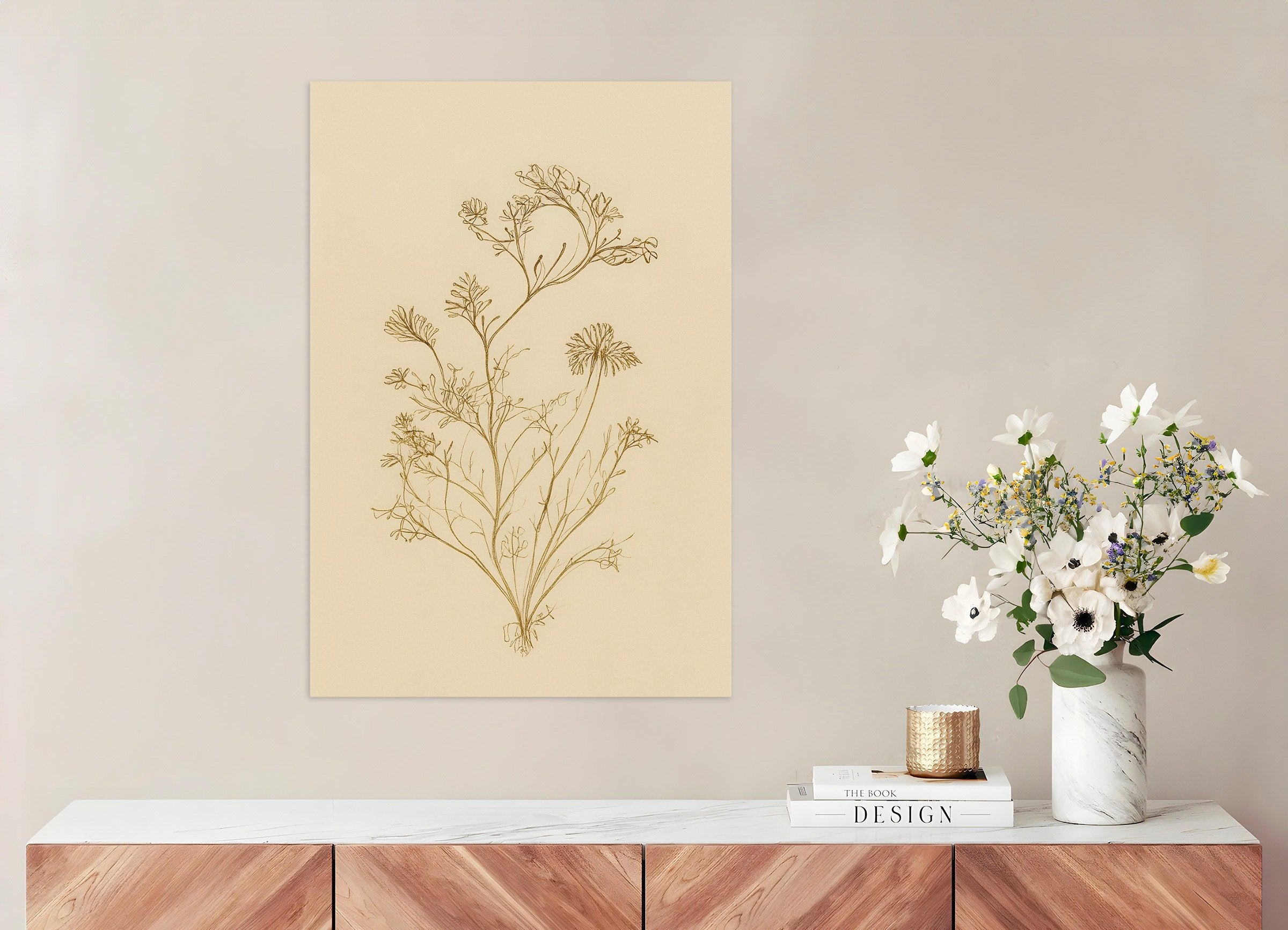 Poster of Dried Umbellifer Poster – Autumn Botanical Sketch