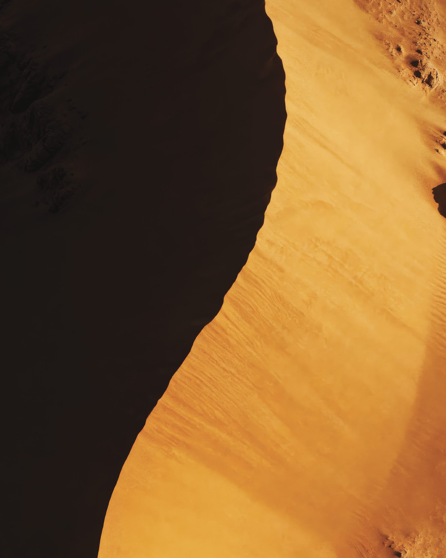 Golden Dune Curve Poster, Desert Shadow Art Print
