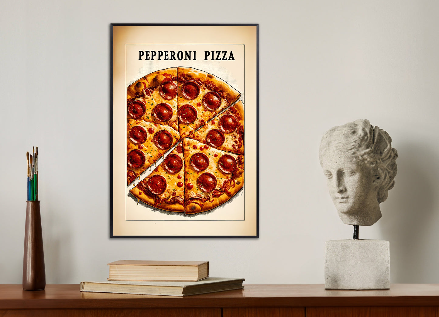 Poster with metal frame: Pizza Pepperoni