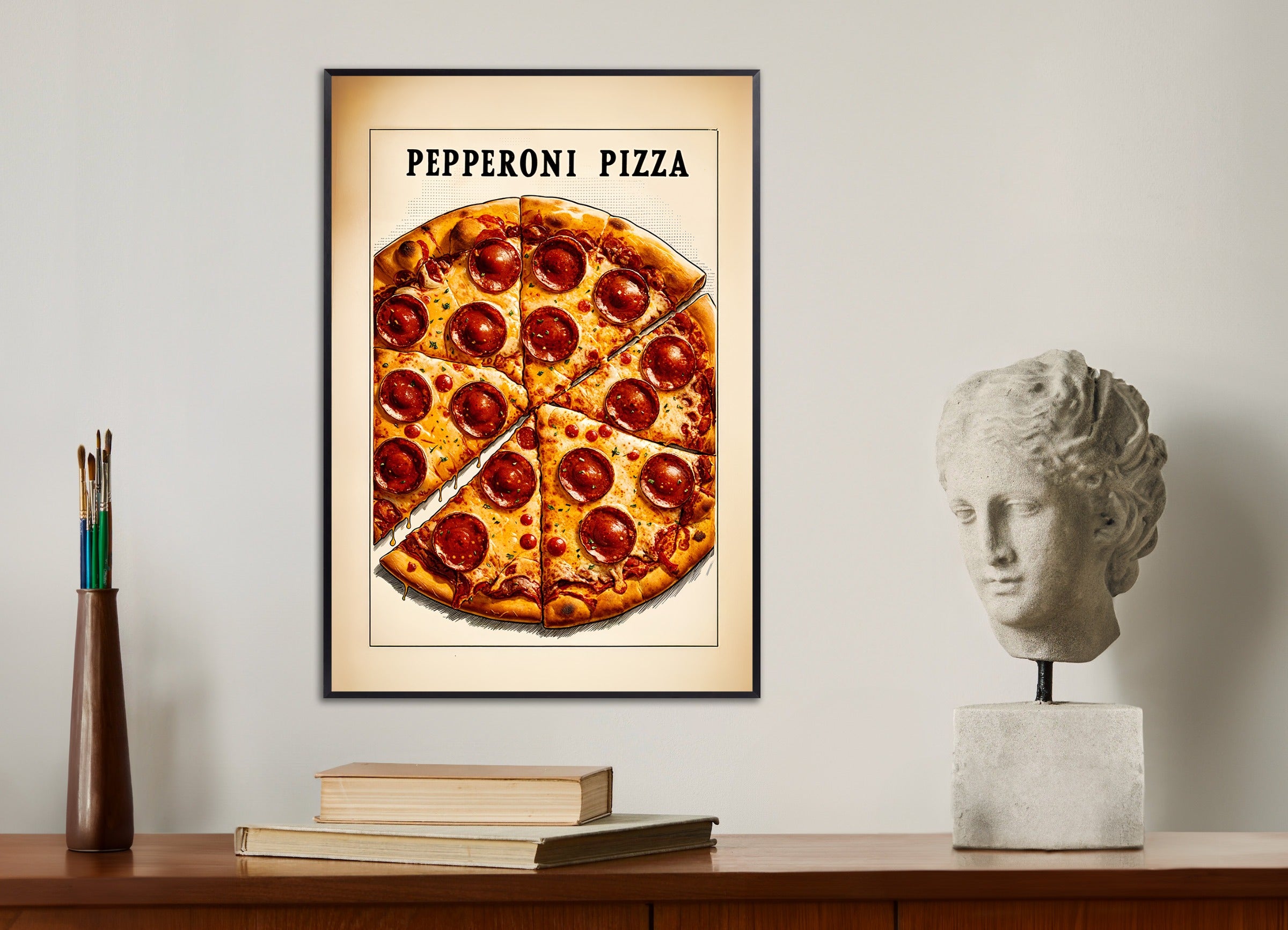 Poster with metal frame: Pizza Pepperoni