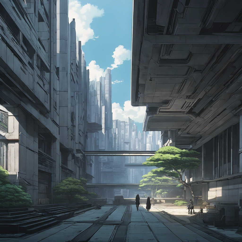 Ghost in the shell, Brutalist arkitektur, stad - Affisch