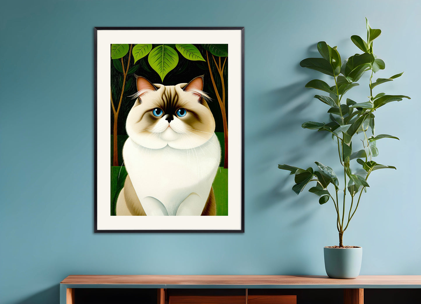 Poster with metal frame: Portrait of a Persian Cat