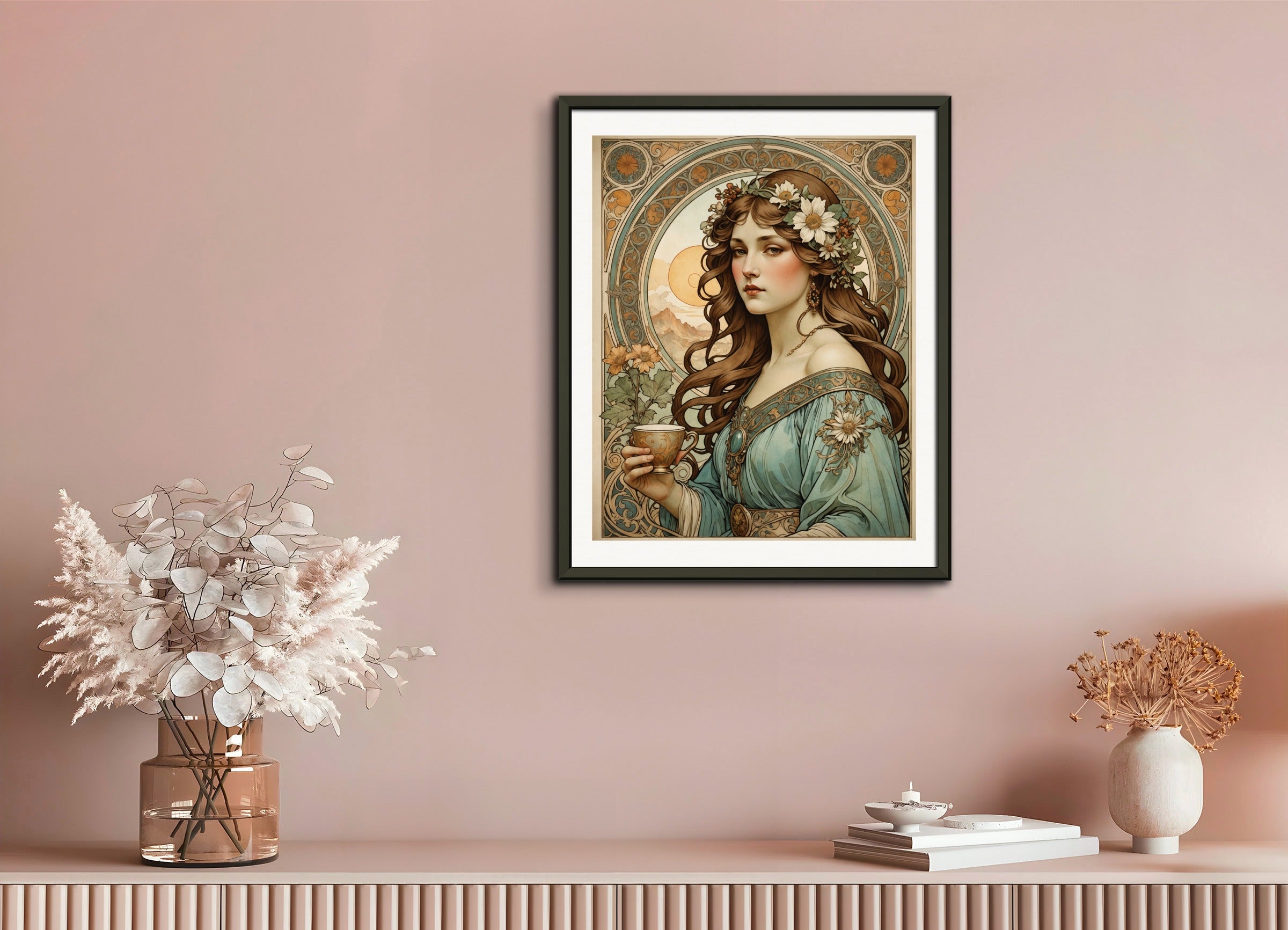 Poster with metal frame: Mucha, Coffee