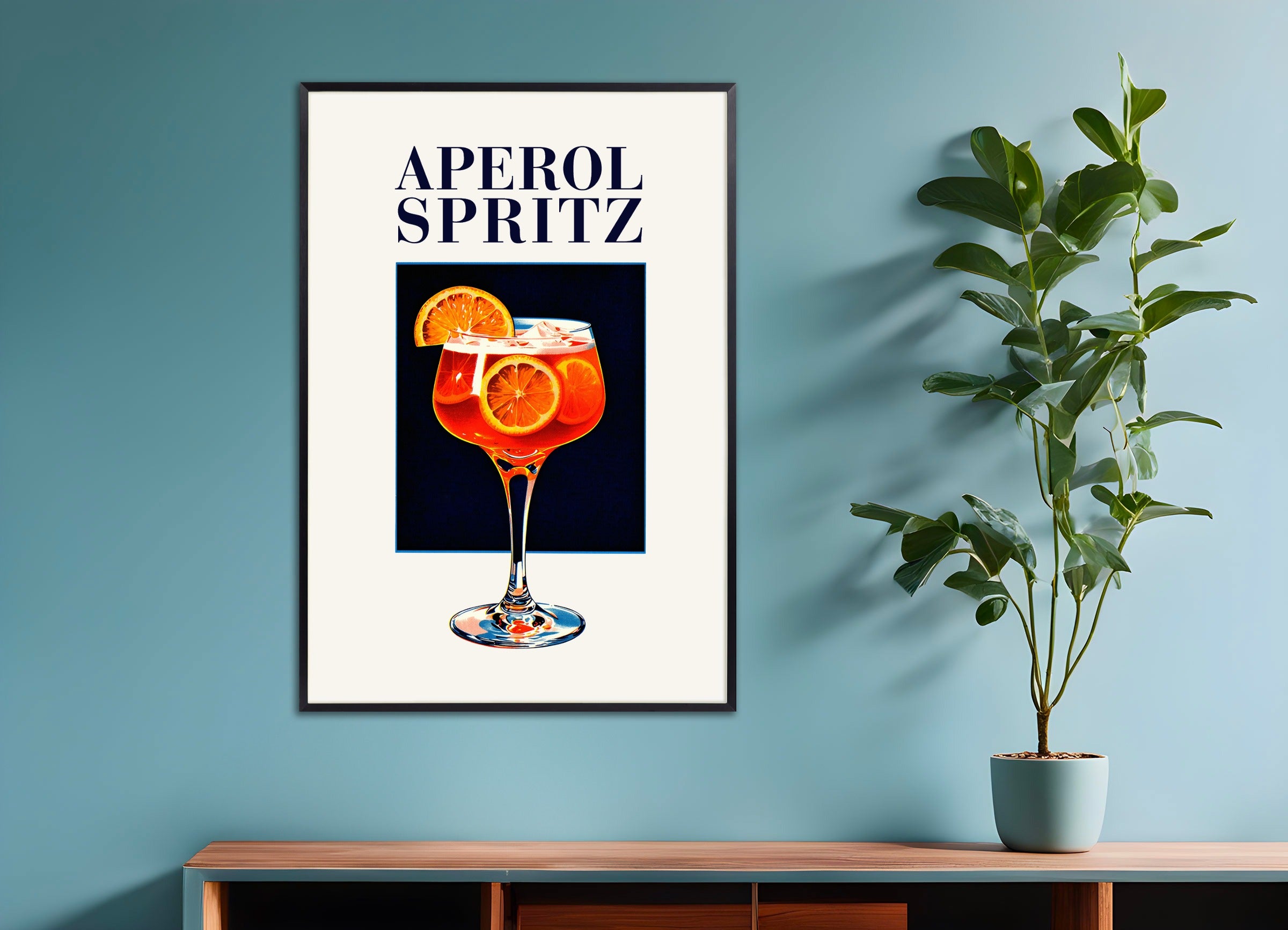 Poster with metal frame: Aperol Spritz, vintage art print