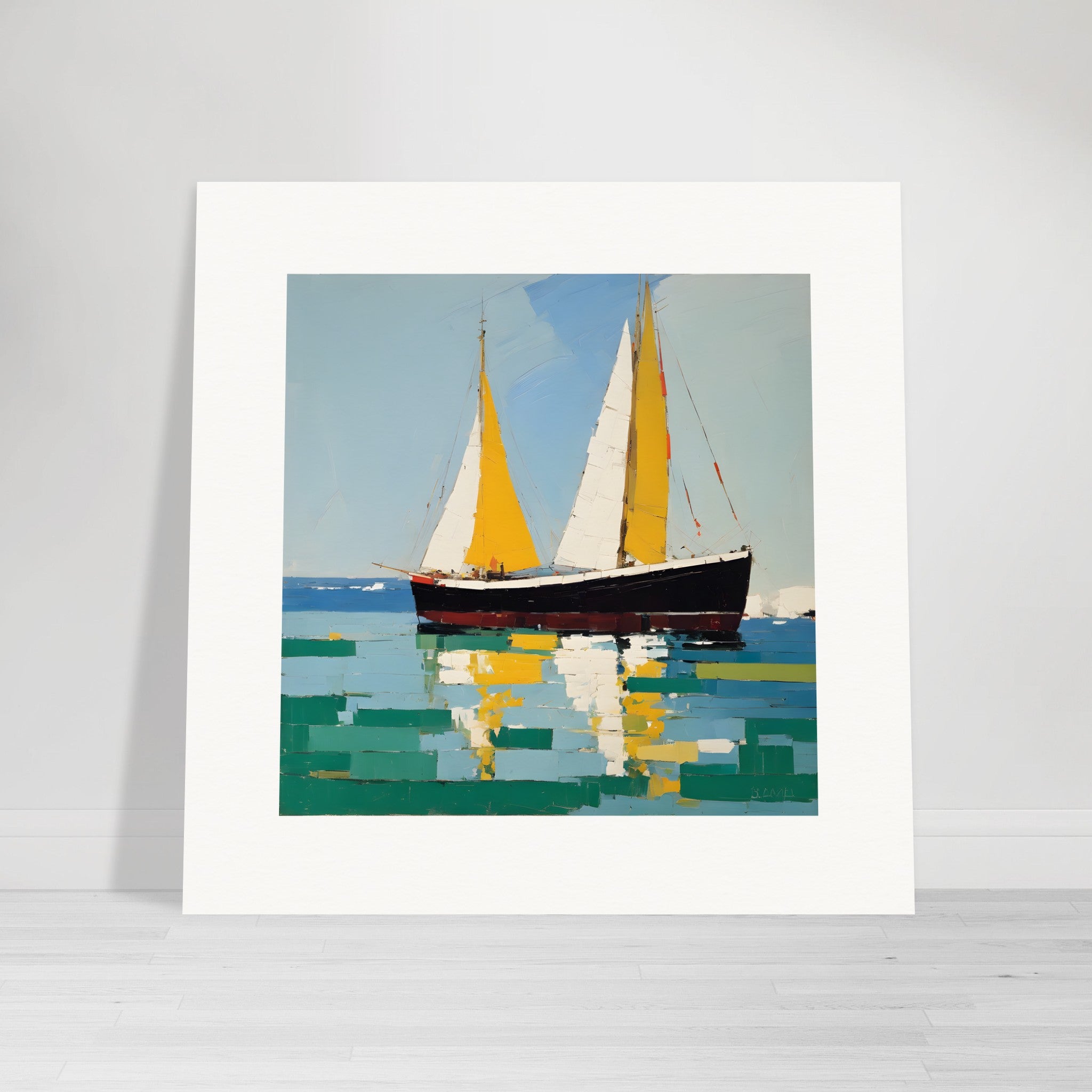 Abstract Art, sailing boat - Poster