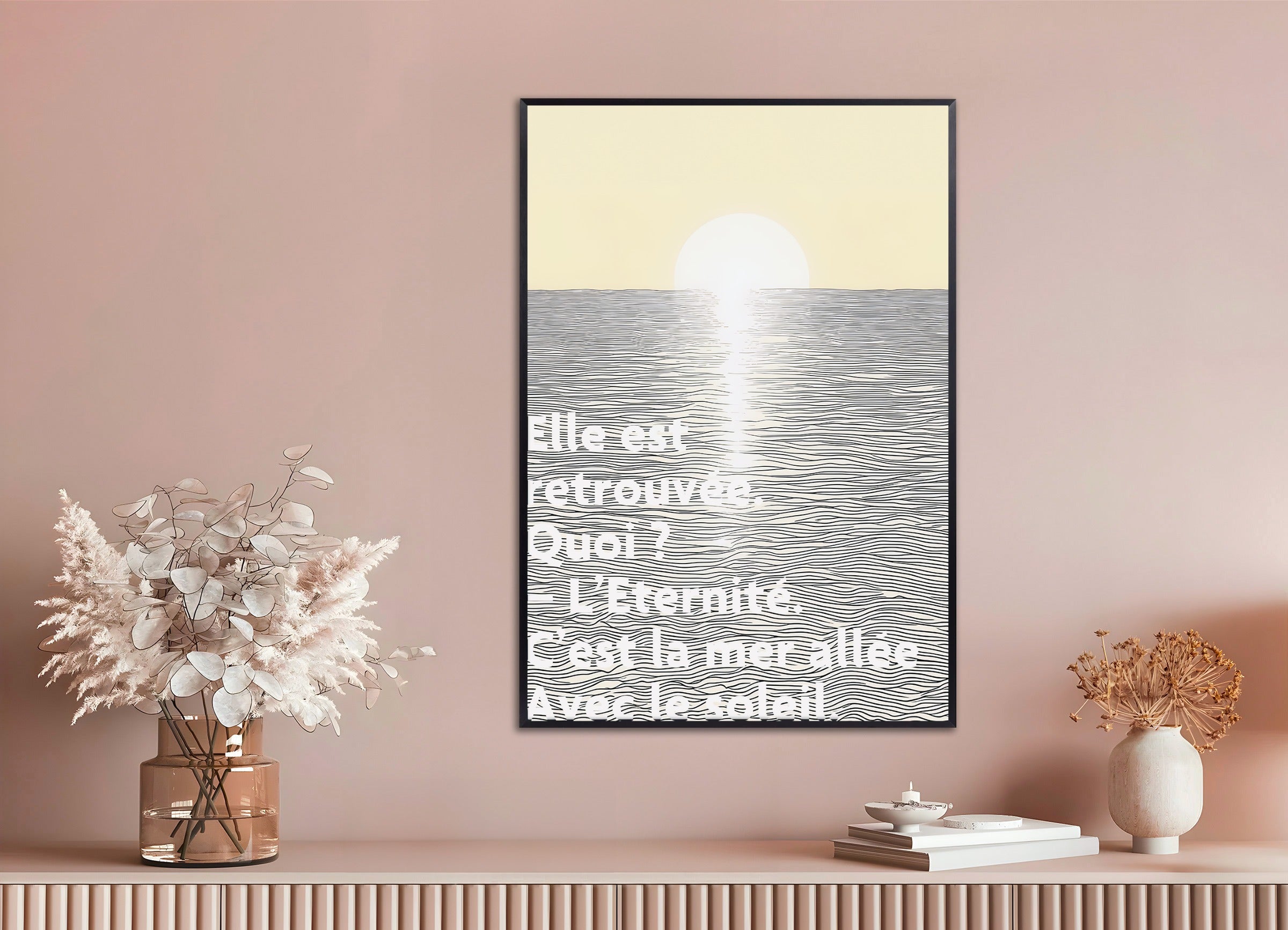 Poster with metal frame: It has been found again. What ? Eternity, Arthur Rimbaud