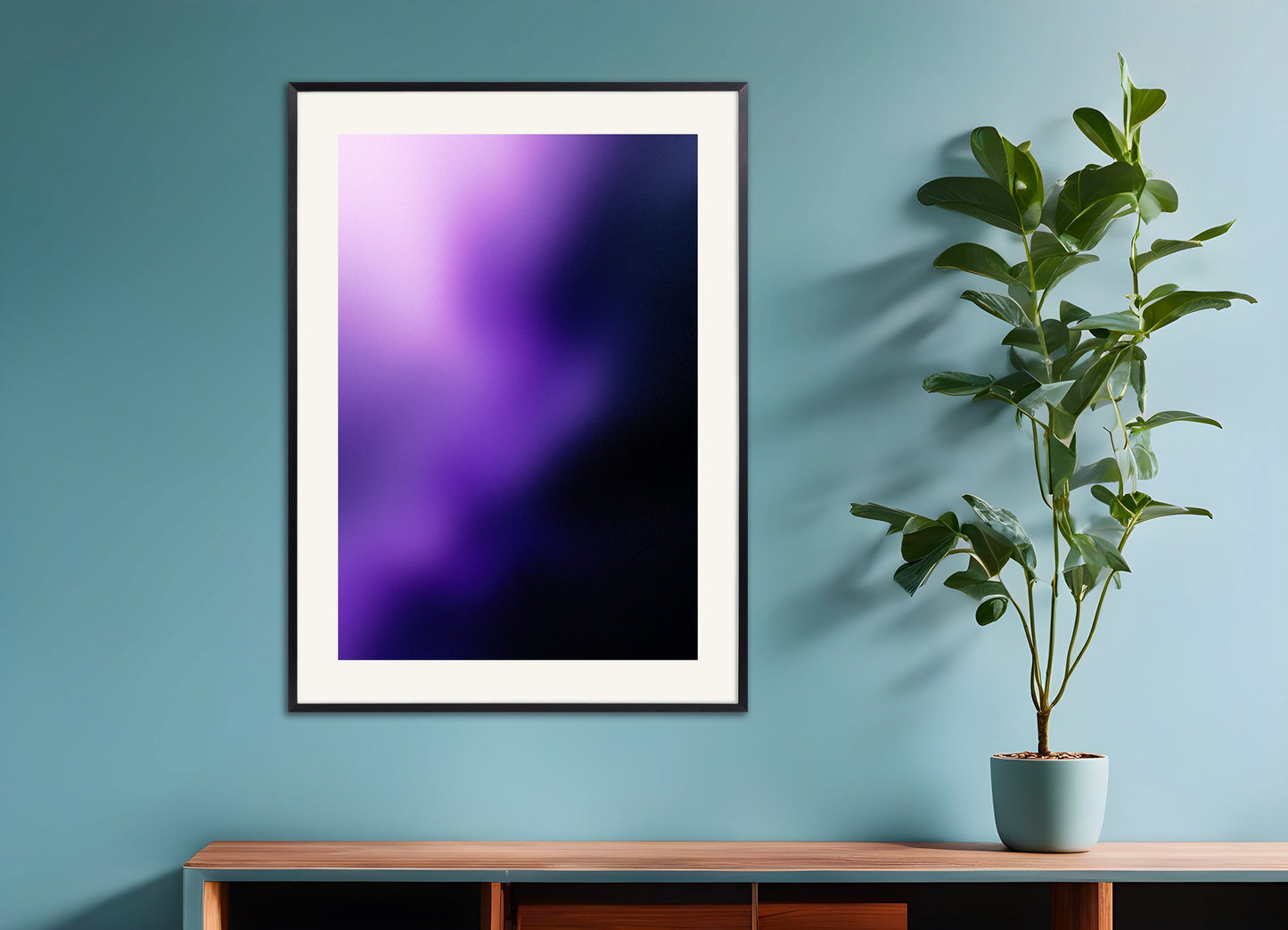 Poster with metal frame: Purple energy