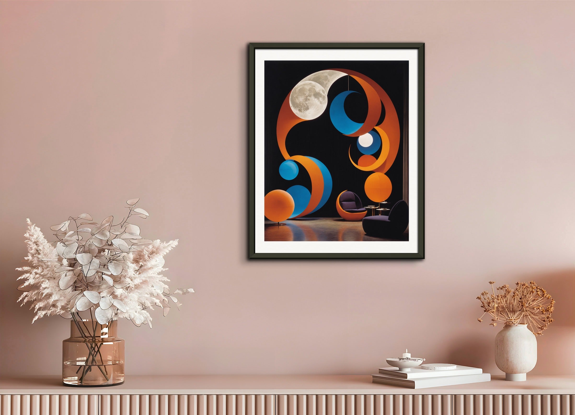 Poster with metal frame: Danish avant-garde and minimalist design, Moon