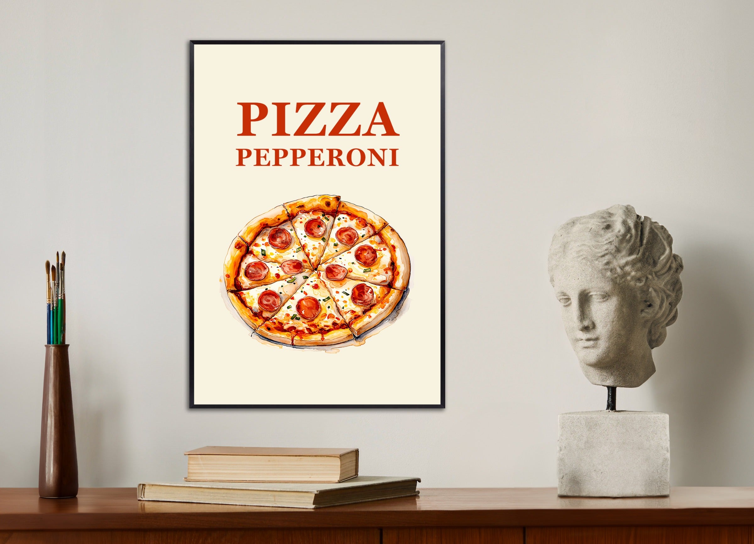 Poster with metal frame: Pizza Pepperoni