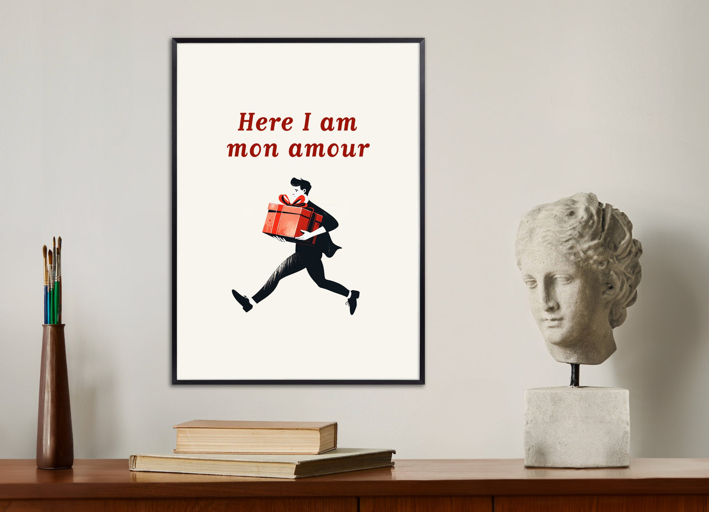 Poster with metal frame: Here I Am Mon Amour - Gift