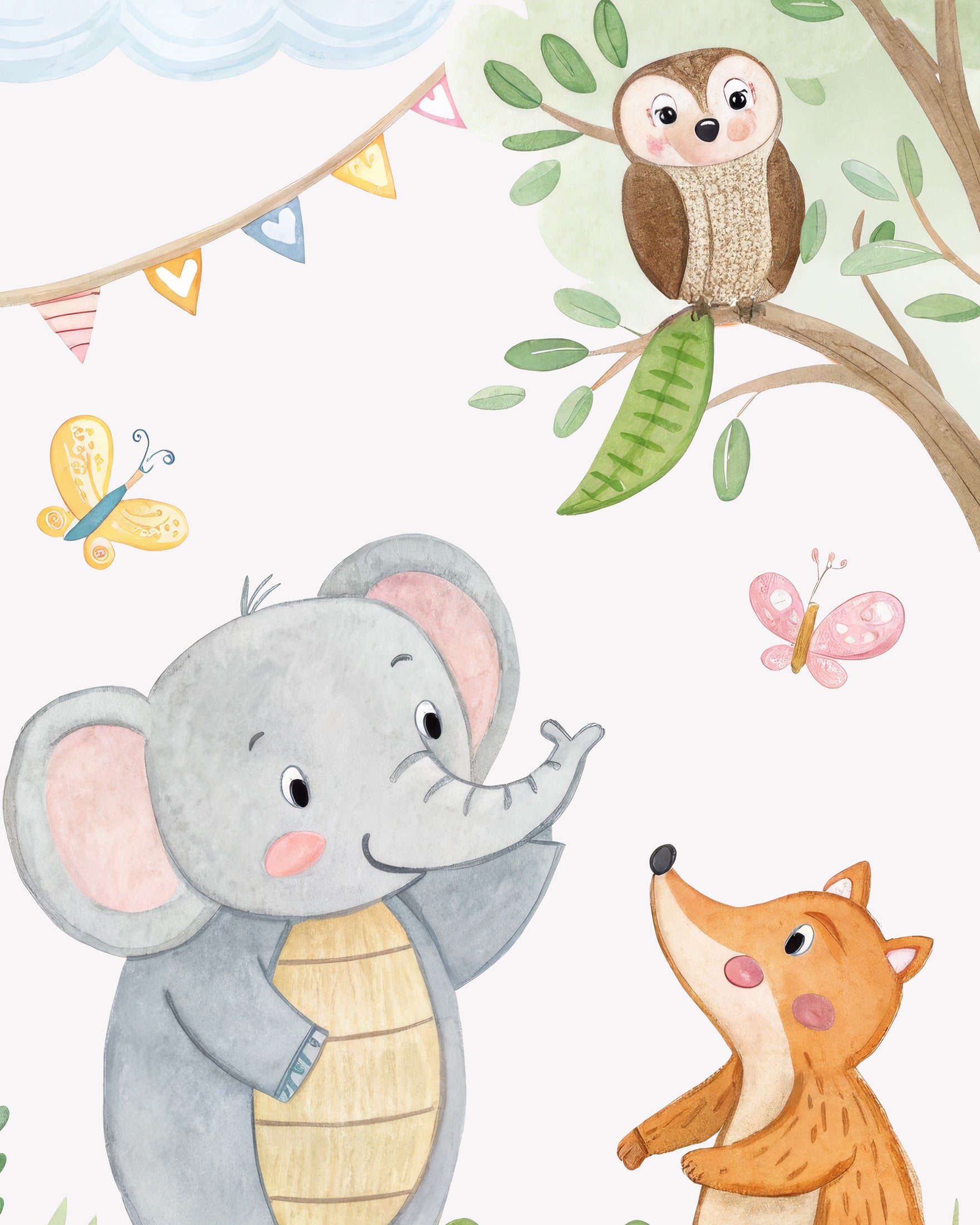 Nursery Birthday Poster - Wall Art Decor with cute animals