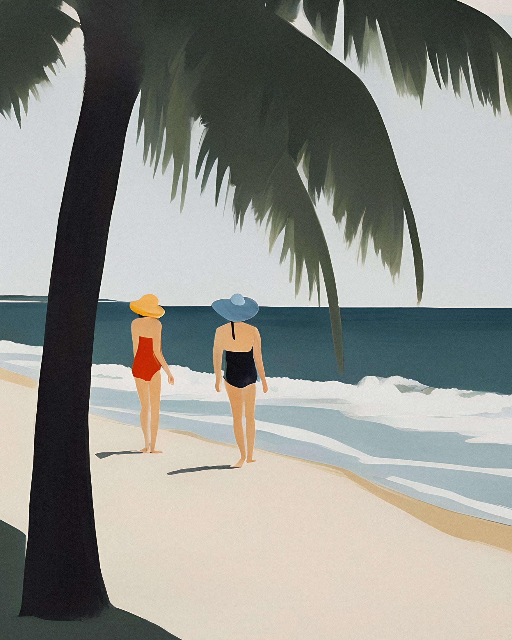 Émilie & Natacha on the Beach - Tropical Paradise Art Print