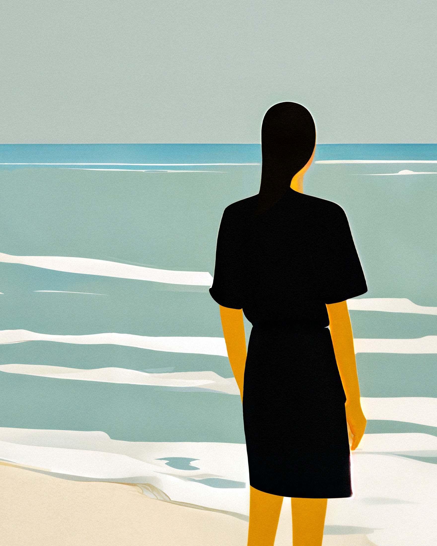 Erika on the Beach - Art Print