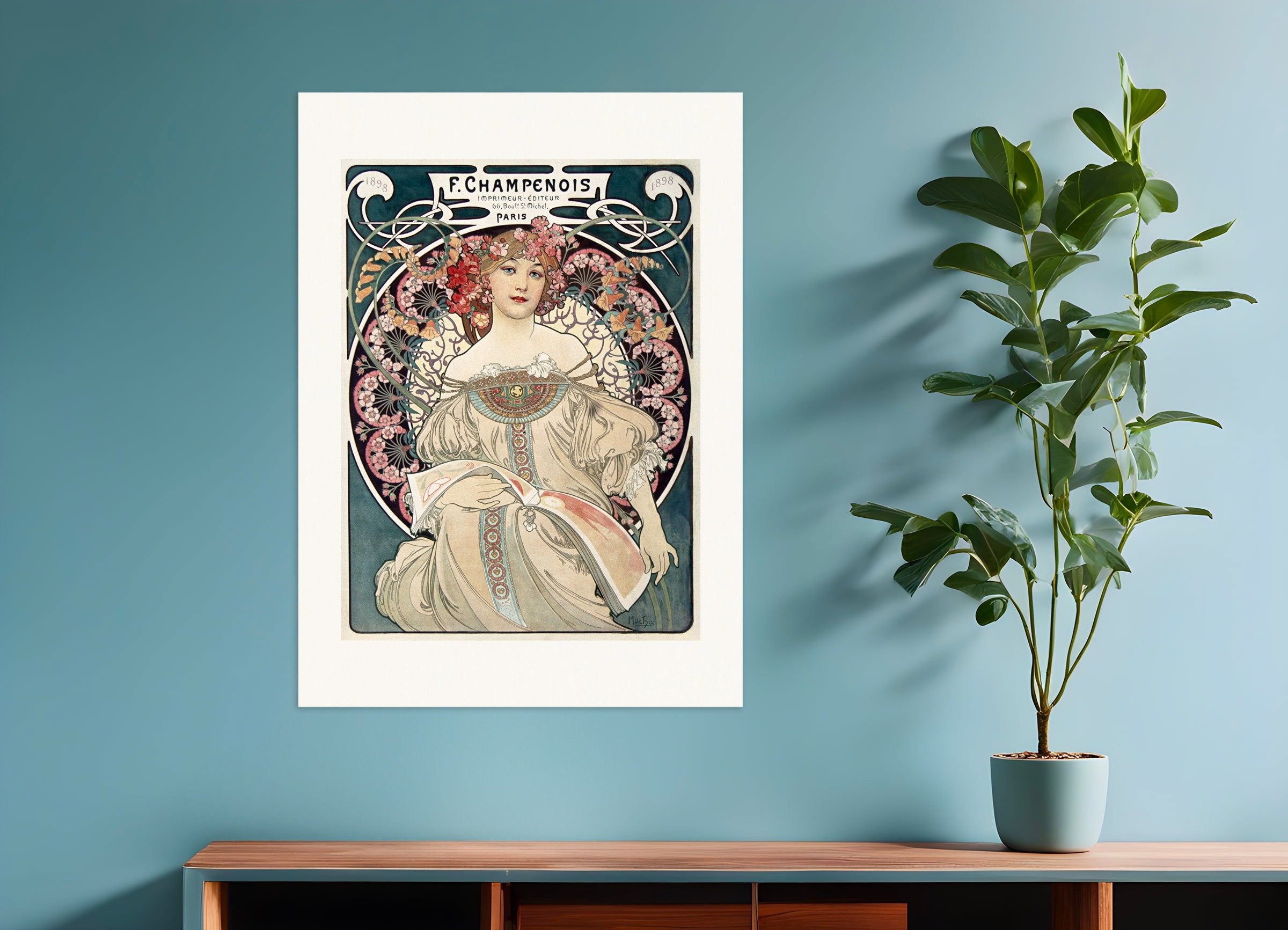 Poster of F. Champenois Printer-Publisher, by Alfons Mucha